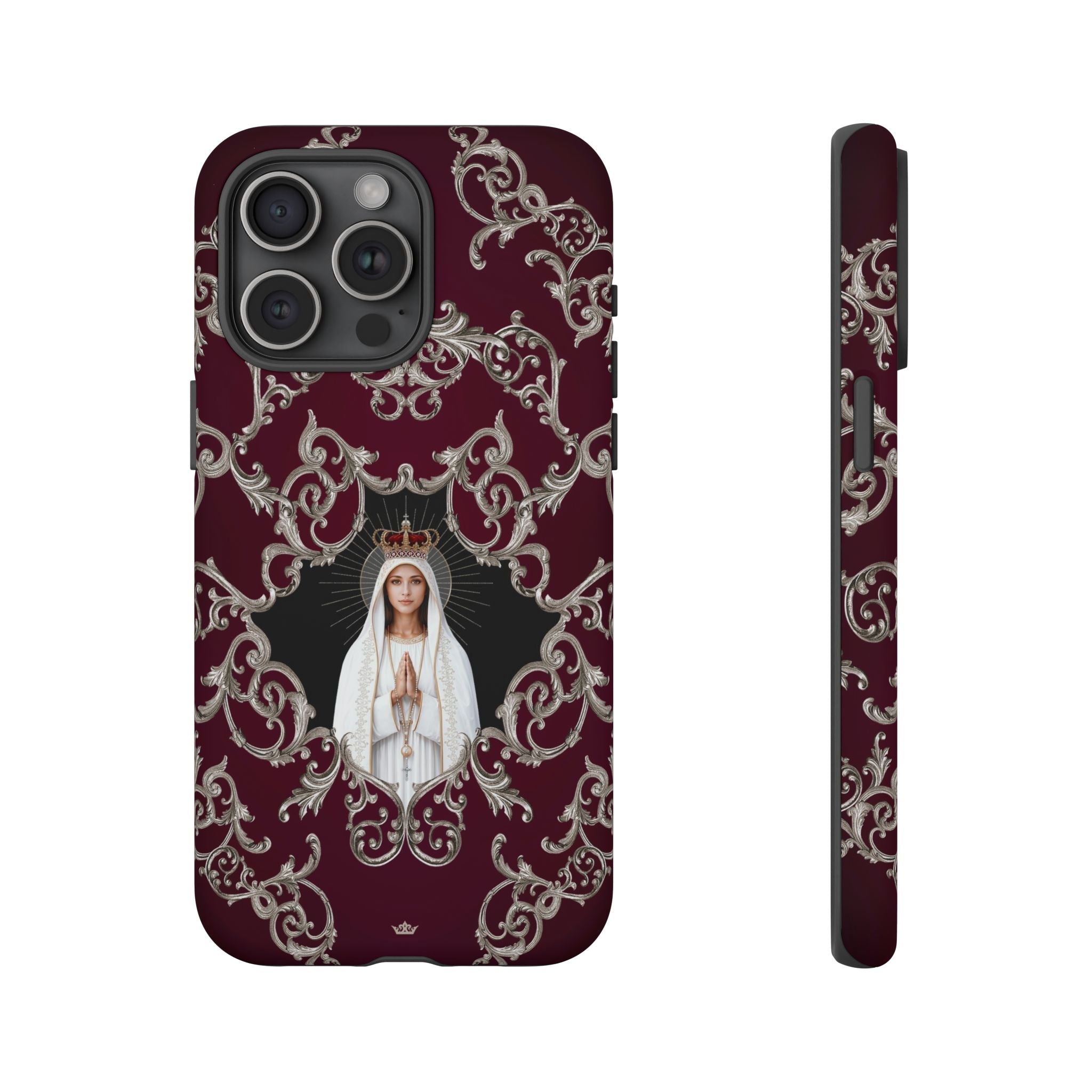Our Lady of Fatima Hard Phone Case (Baroque Mahogany) - Venxara