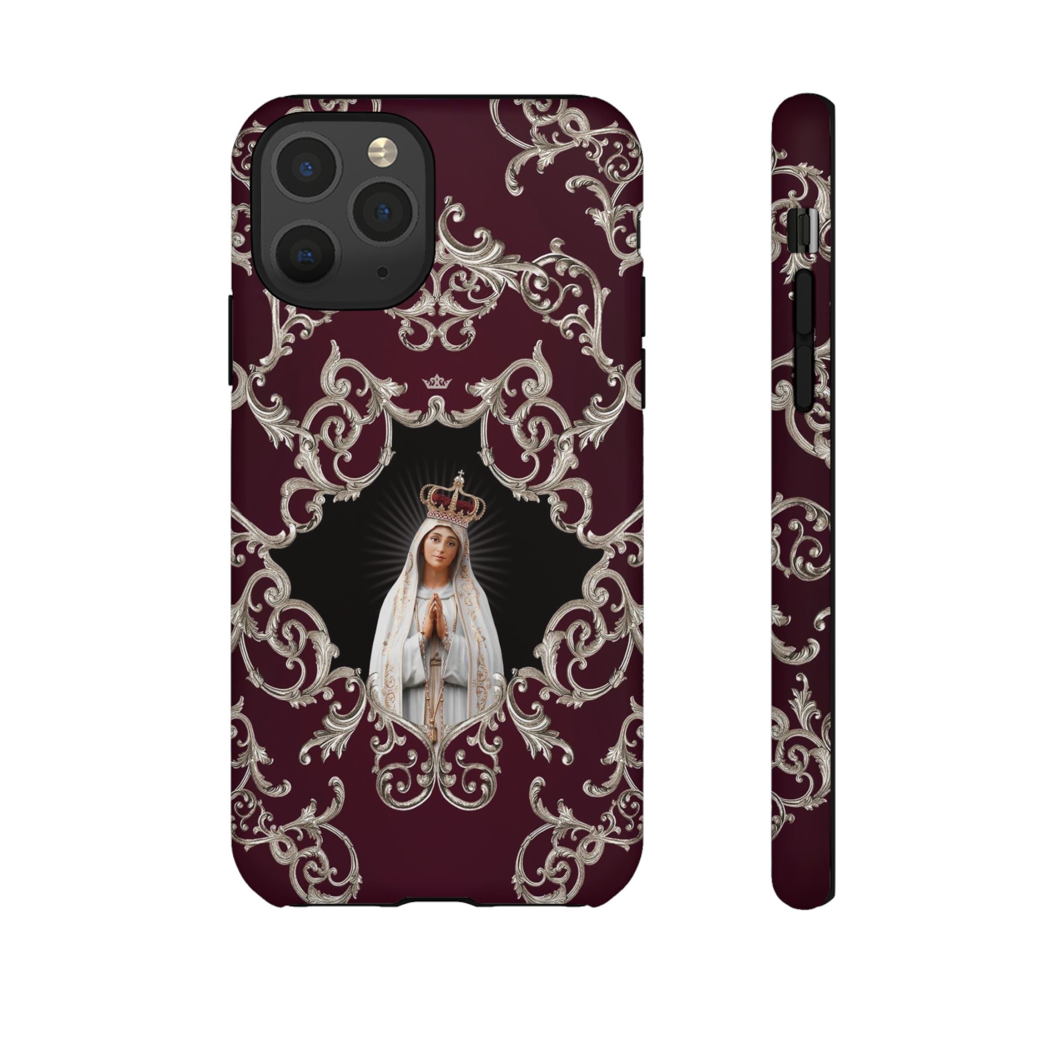 Our Lady of Fatima Hard Phone Case (Baroque Mahogany) - VENXARA®