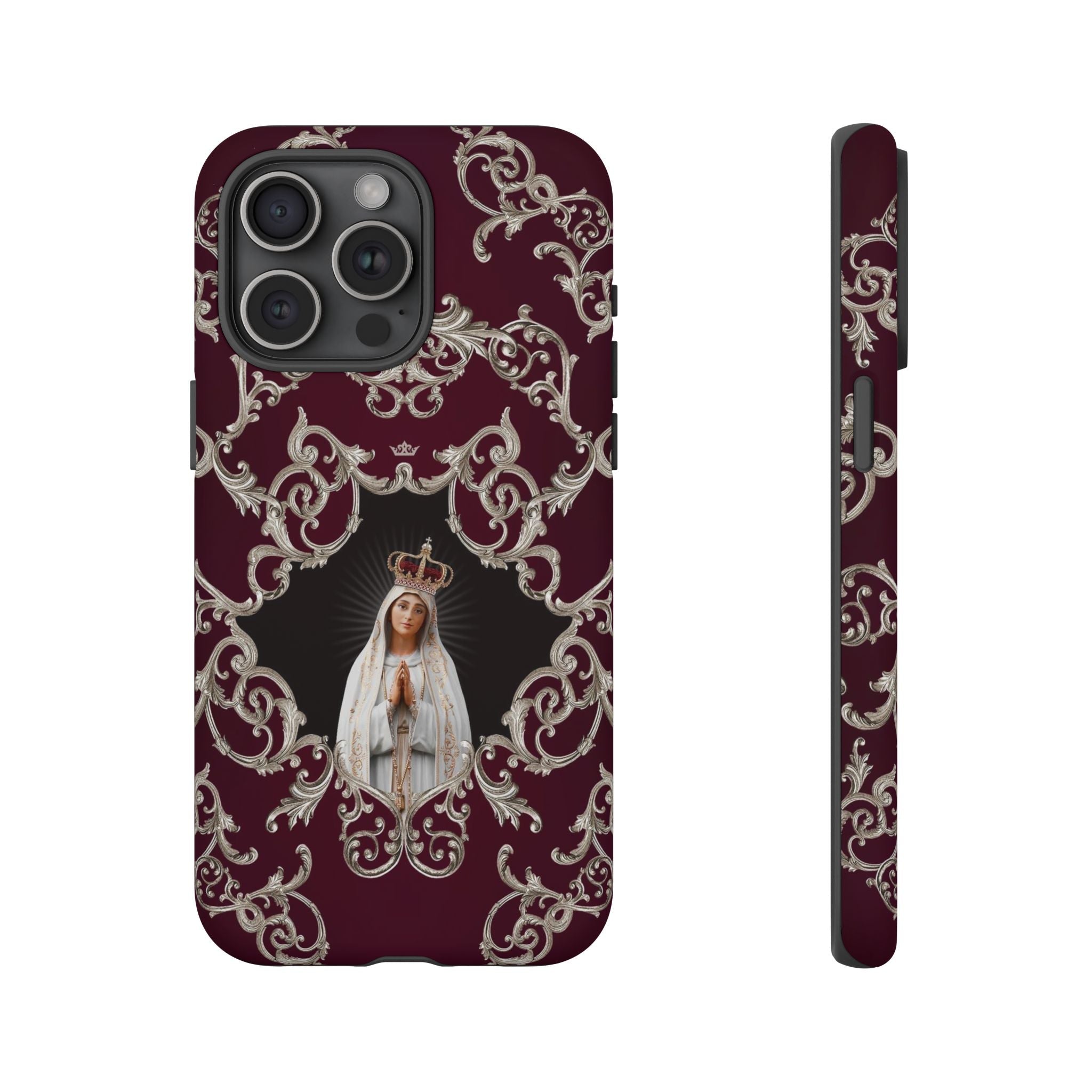 Our Lady of Fatima Hard Phone Case (Baroque Mahogany) - VENXARA
