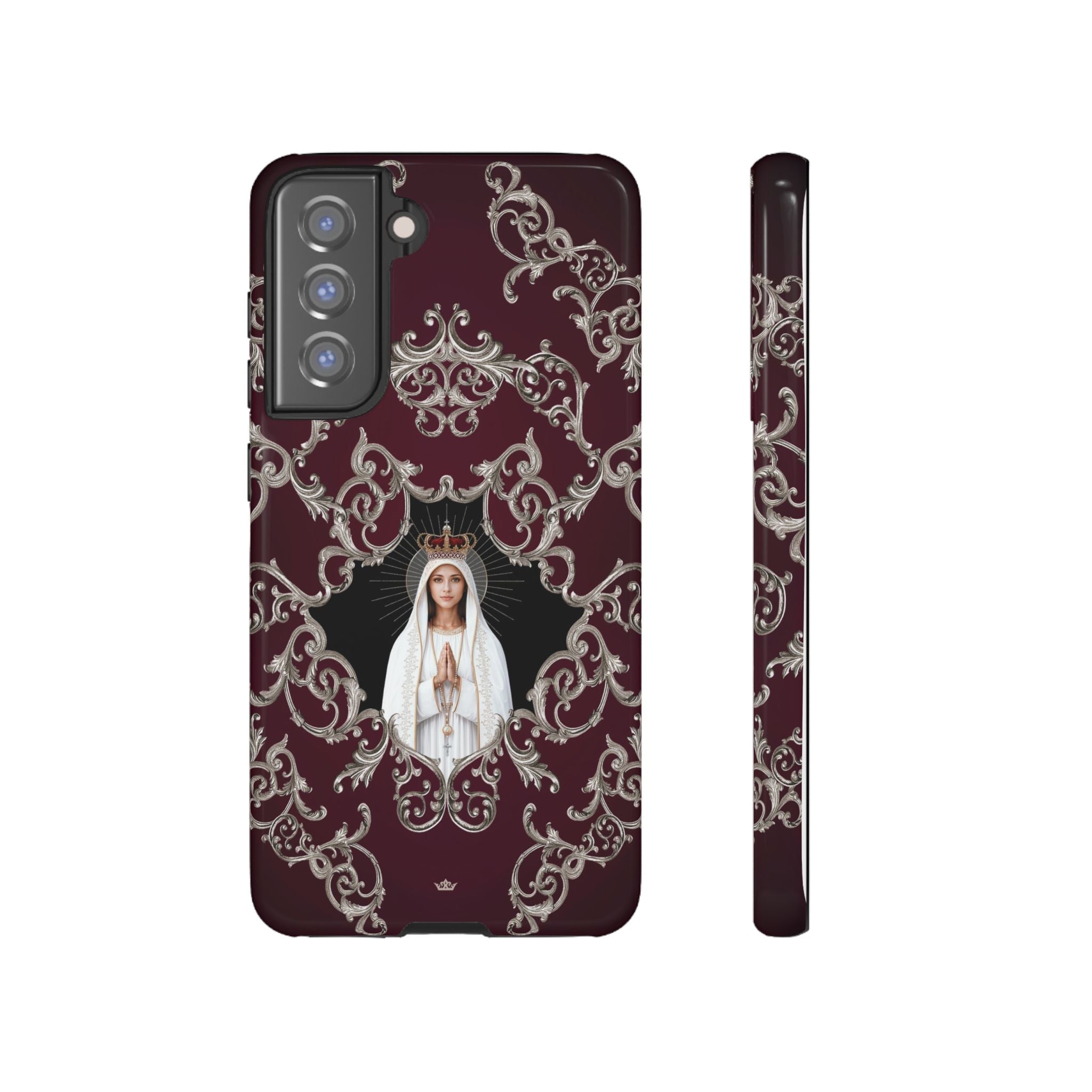 Our Lady of Fatima Hard Phone Case (Baroque Mahogany) - Venxara