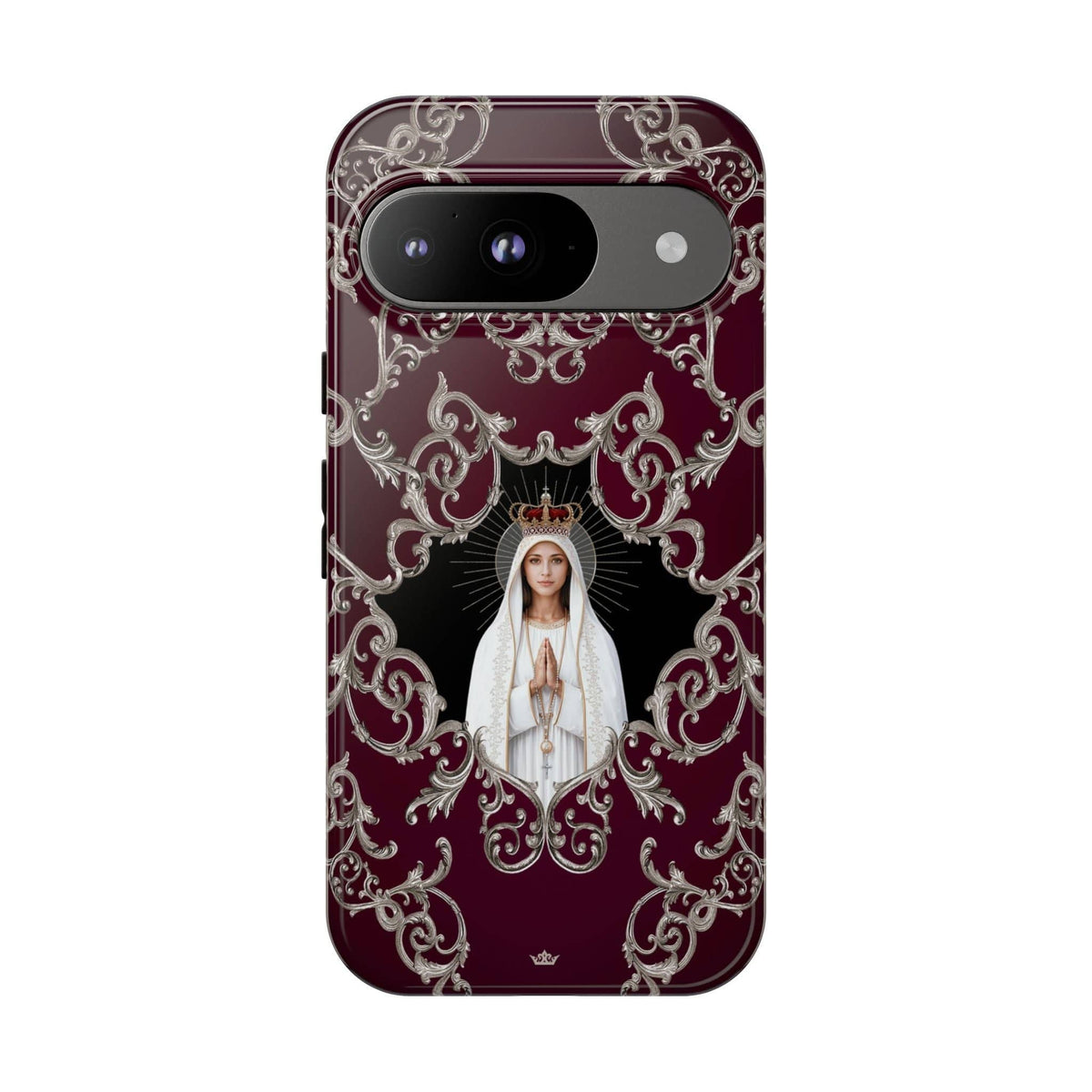 Our Lady of Fatima Hard Phone Case (Baroque Mahogany) Copyright VENXARA