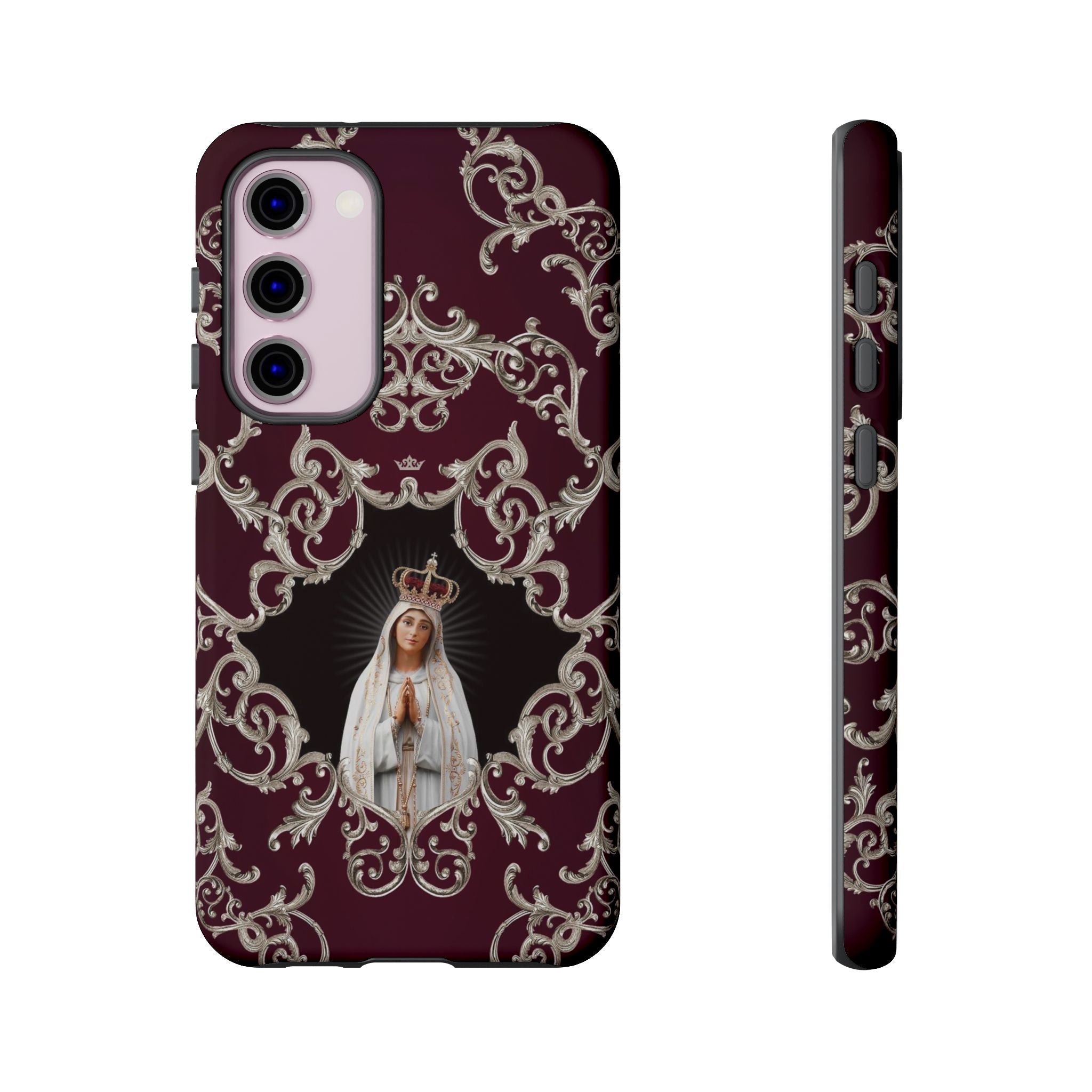 Our Lady of Fatima Hard Phone Case (Baroque Mahogany) - VENXARA