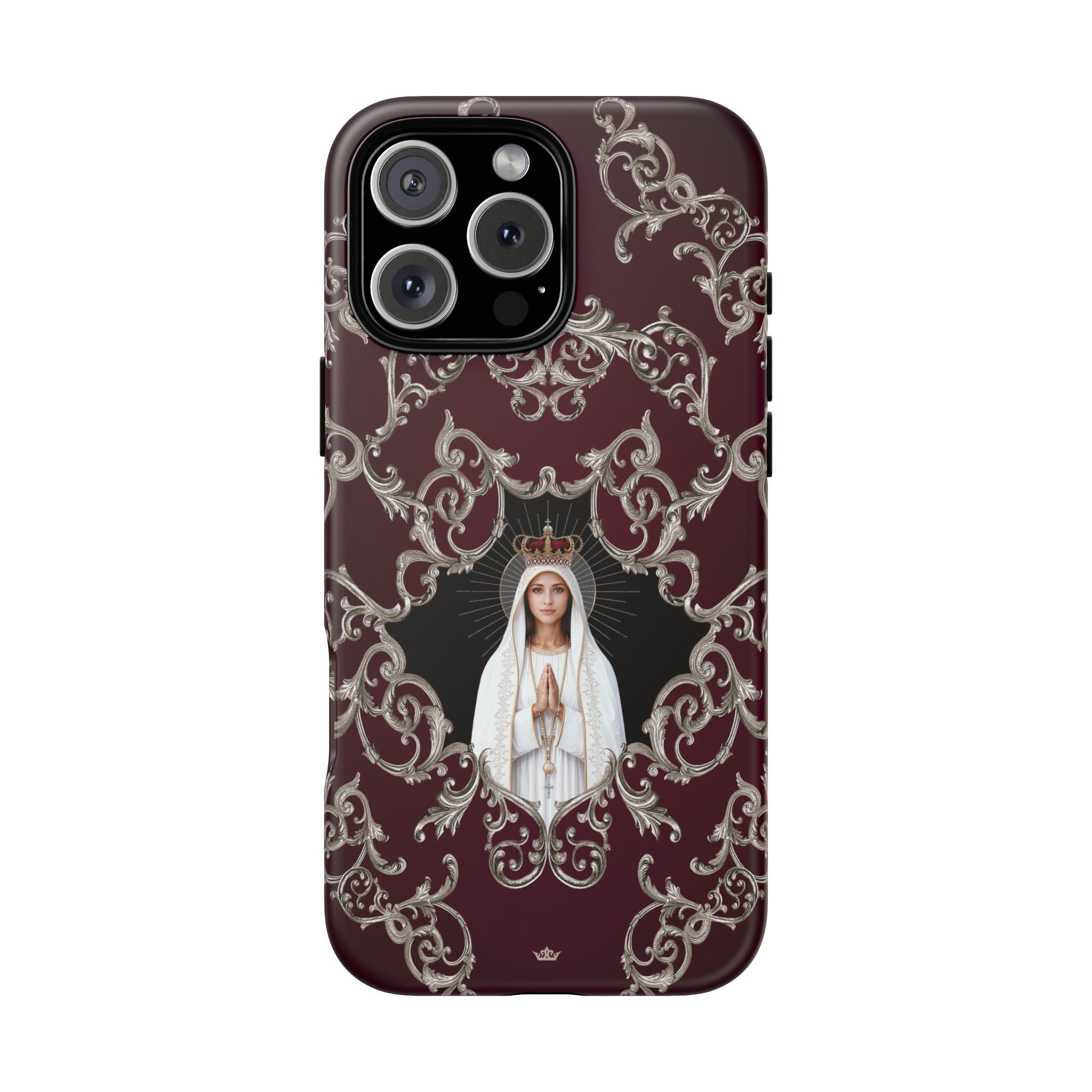 Our Lady of Fatima Hard Phone Case (Baroque Mahogany) - Venxara