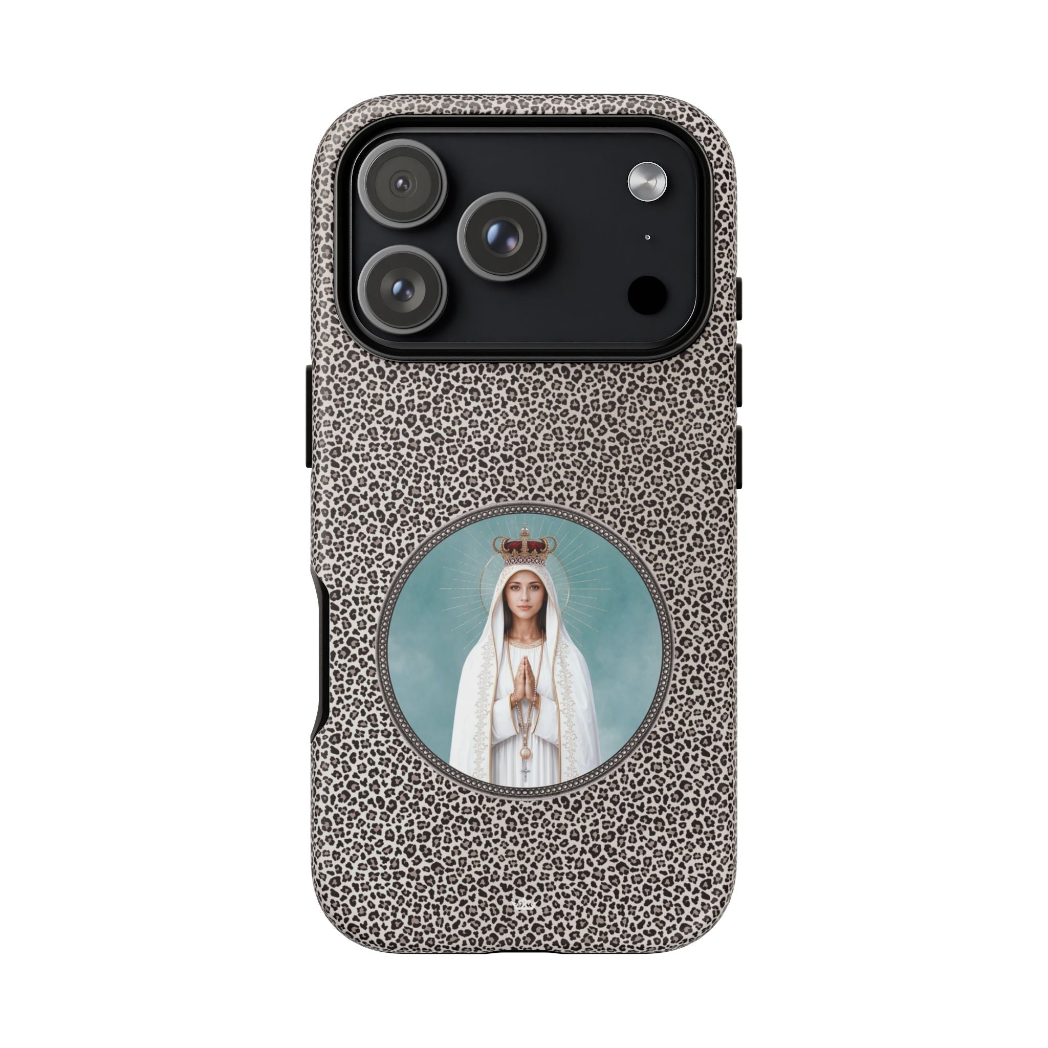 Our Lady of Fatima Hard Phone Case (Leopard) - Venxara