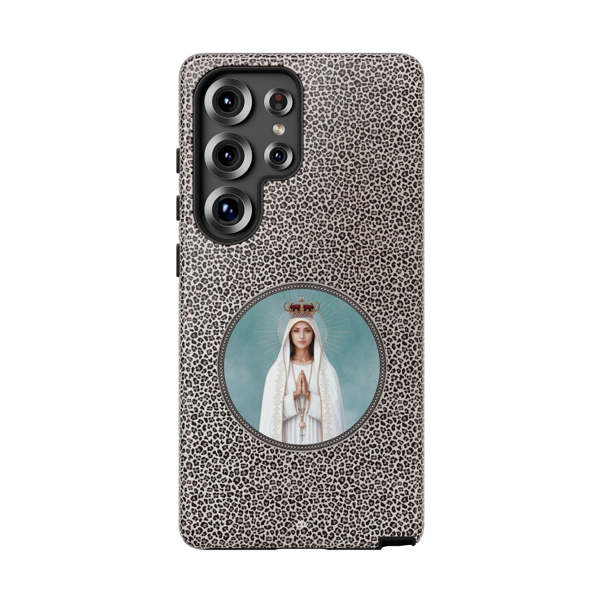 Our Lady of Fatima Hard Phone Case (Leopard) - Venxara
