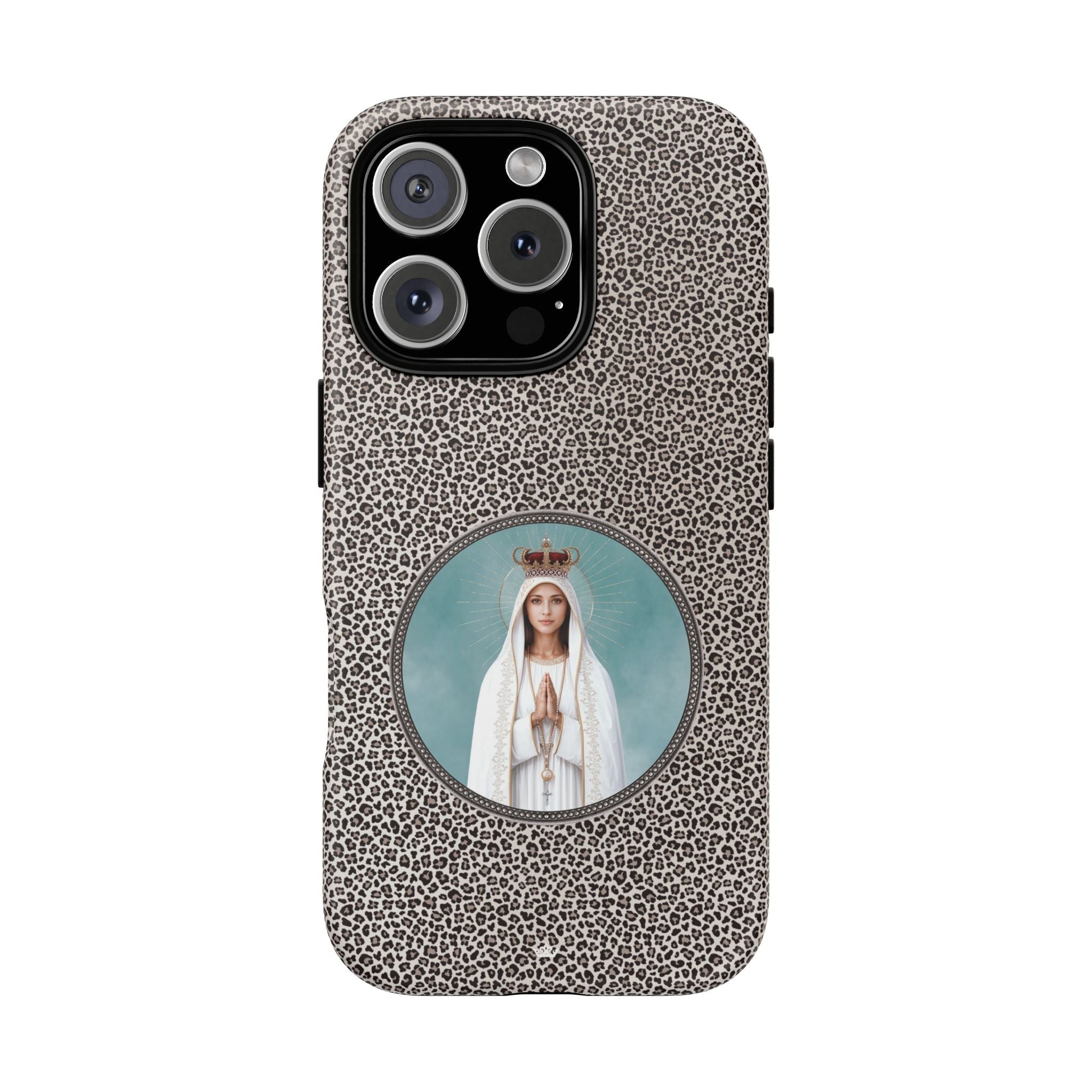 Our Lady of Fatima Hard Phone Case (Leopard) - Venxara