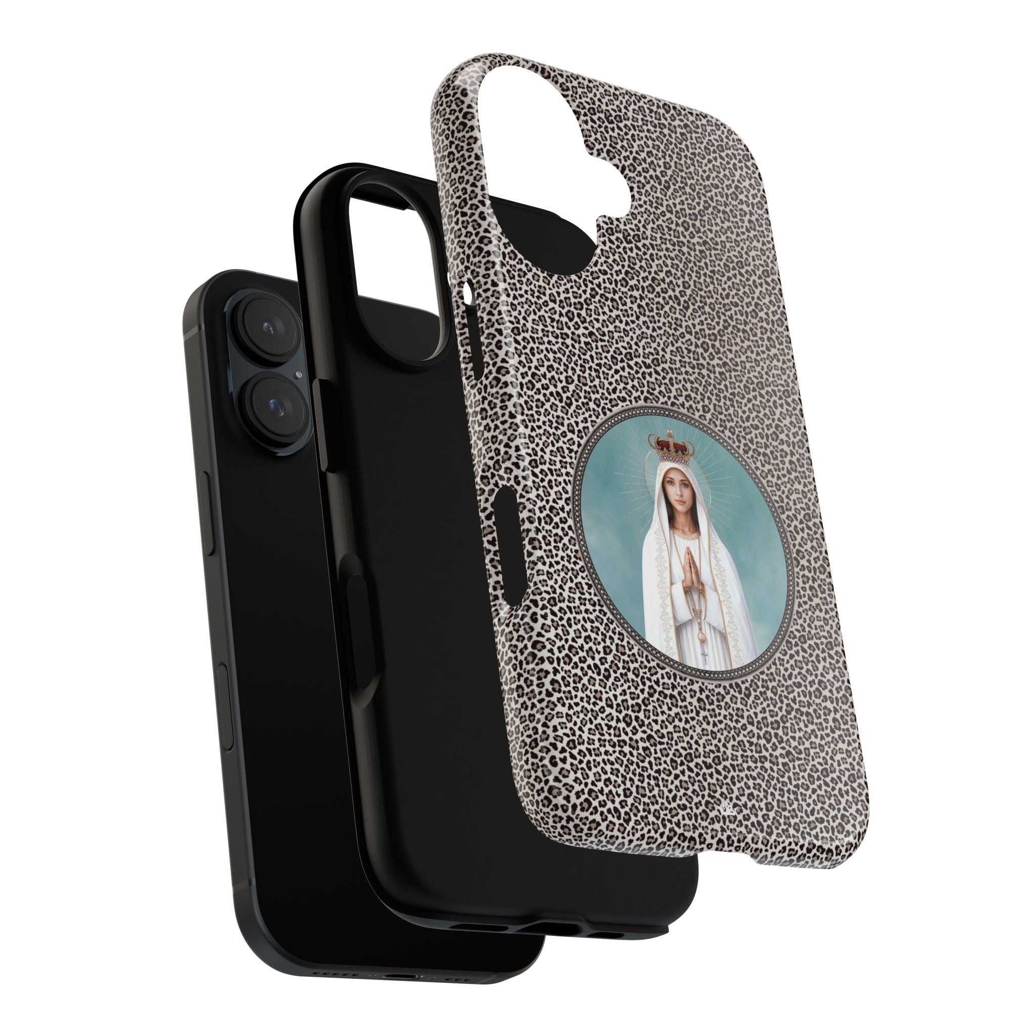 Our Lady of Fatima Hard Phone Case (Leopard) - Venxara