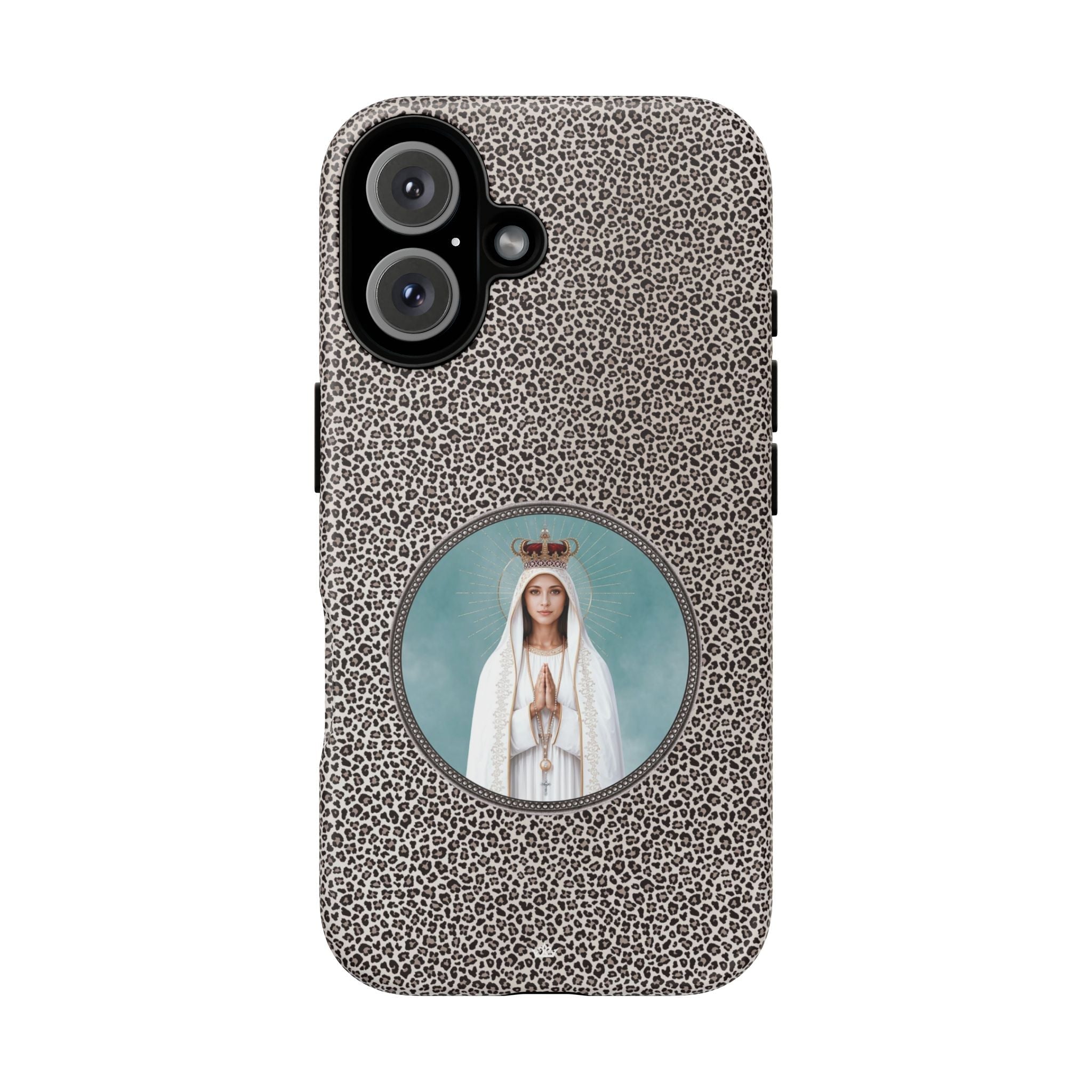 Our Lady of Fatima Hard Phone Case (Leopard) - Venxara