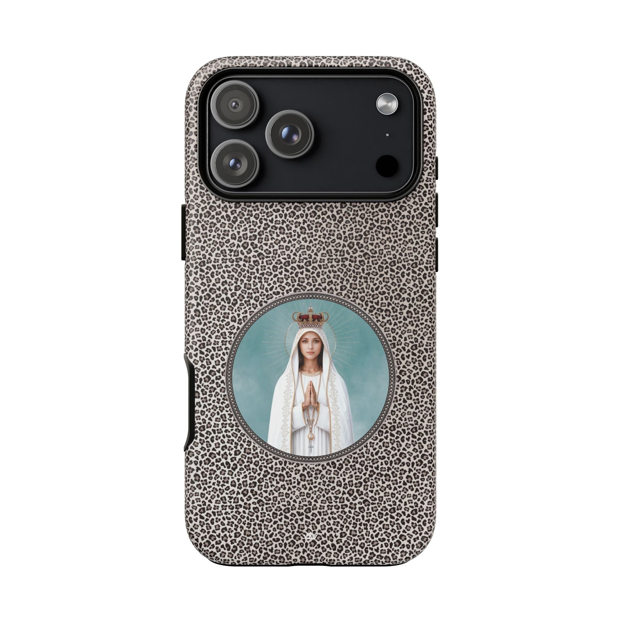 Our Lady of Fatima Hard Phone Case (Leopard) - Venxara