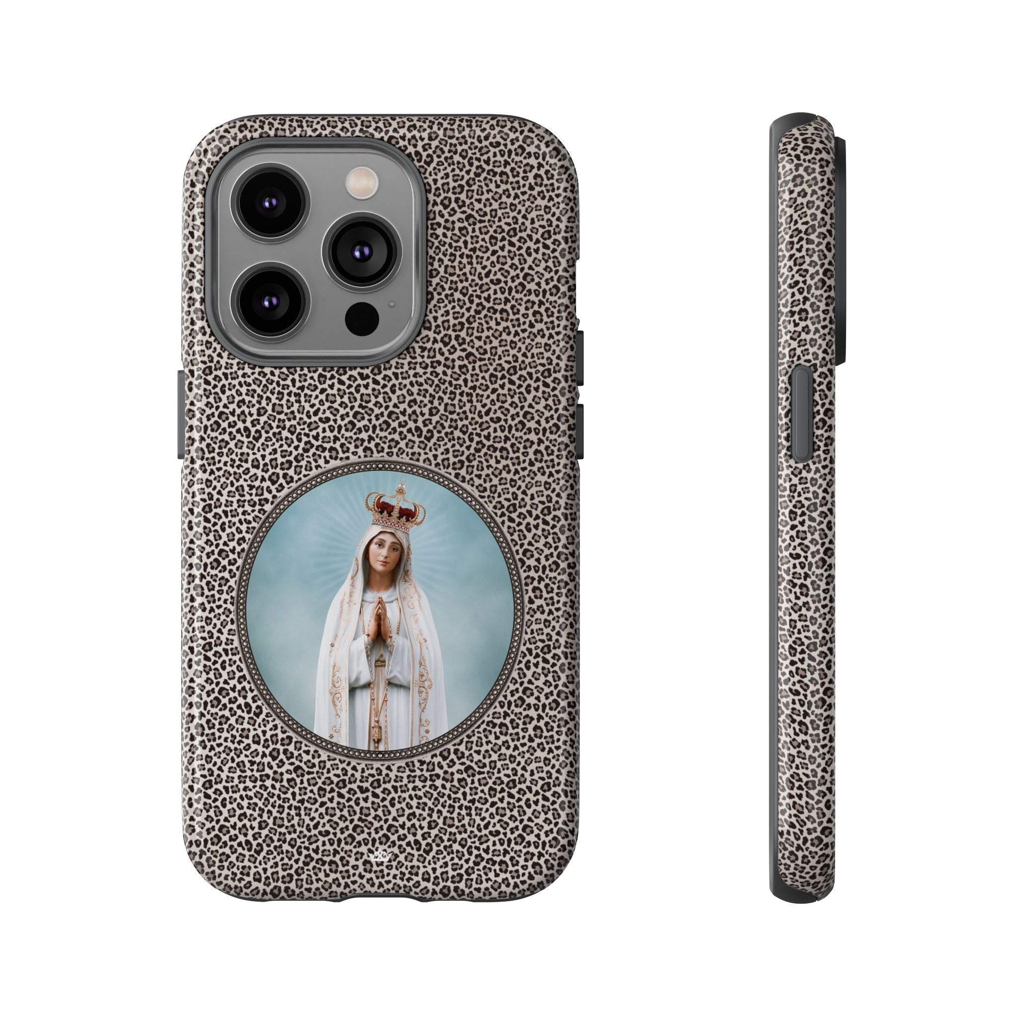 Our Lady of Fatima Hard Phone Case (Leopard) - VENXARA®