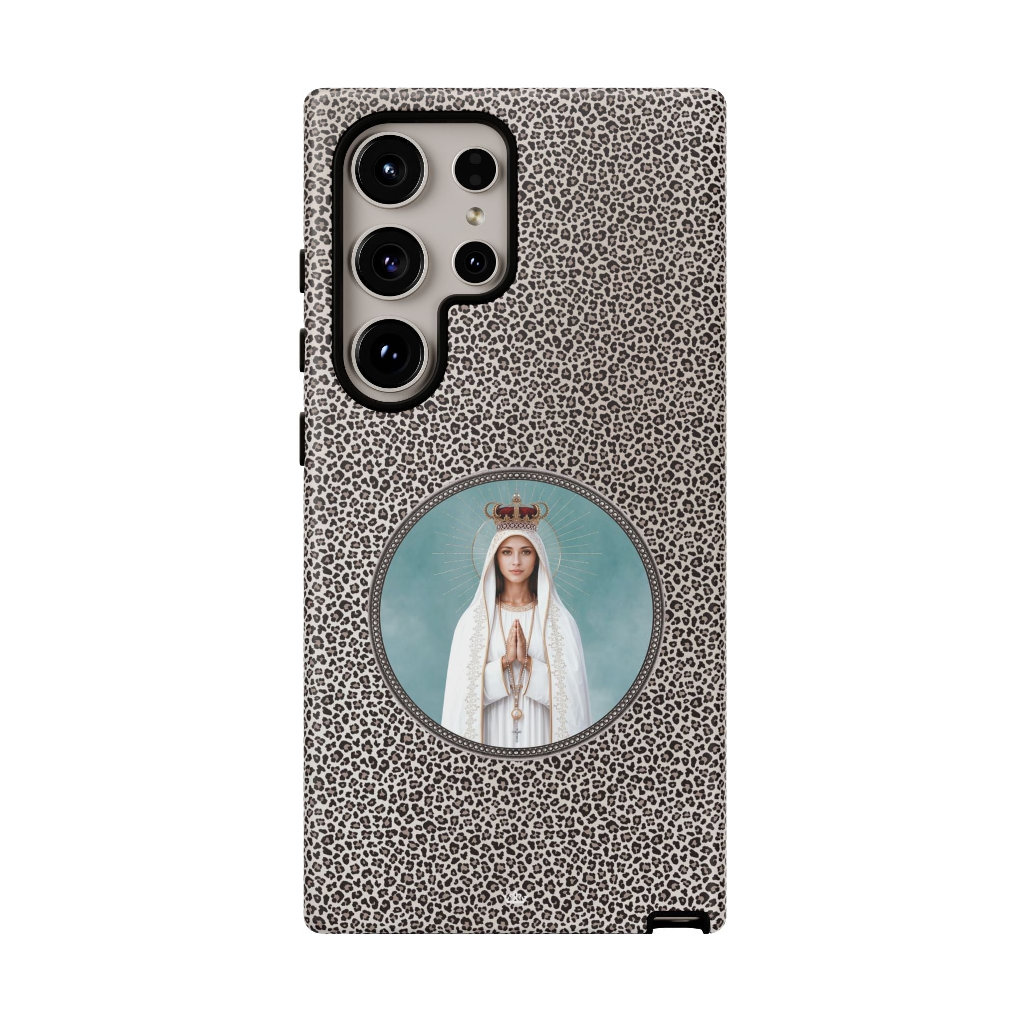 Our Lady of Fatima Hard Phone Case (Leopard) - Venxara
