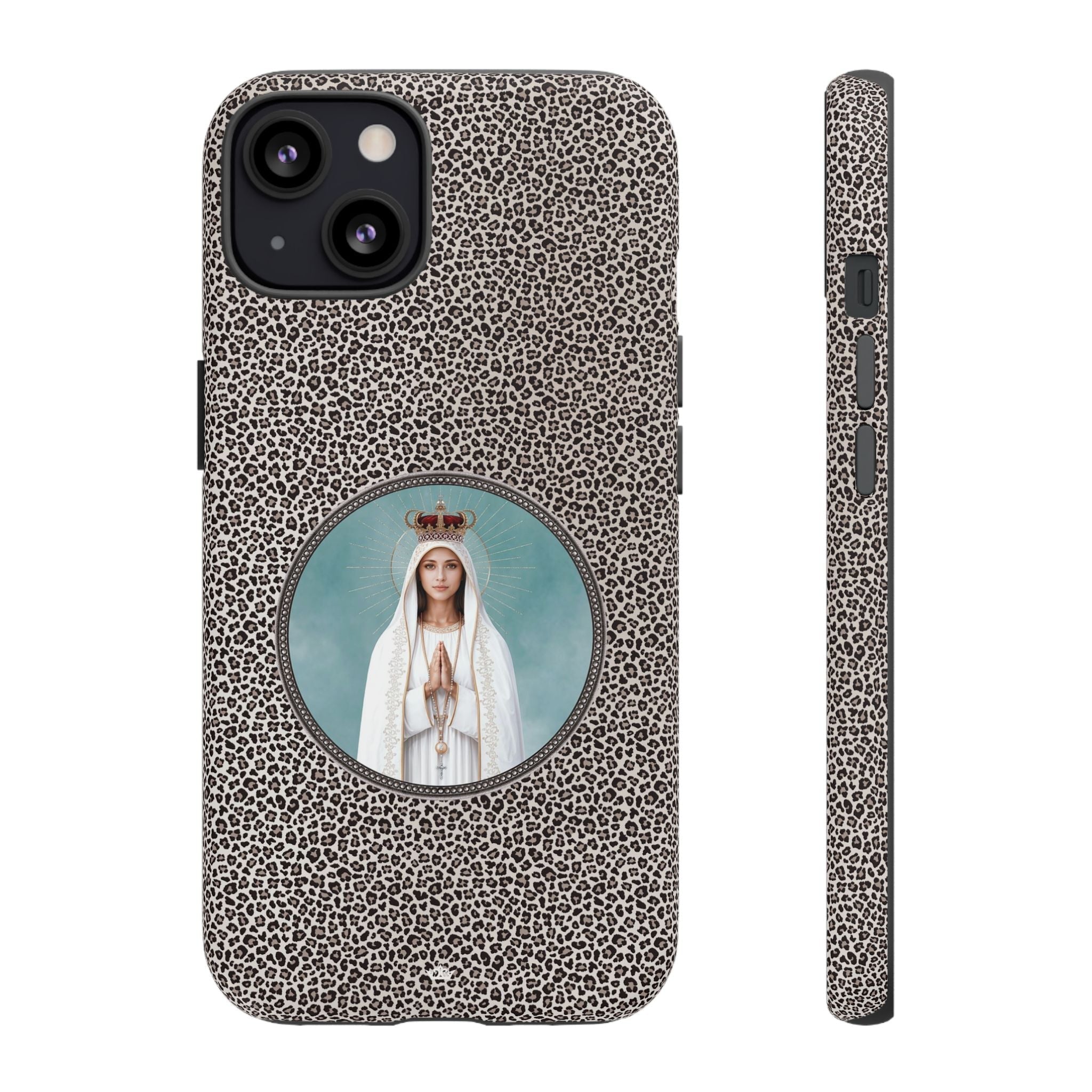 Our Lady of Fatima Hard Phone Case (Leopard) - Venxara