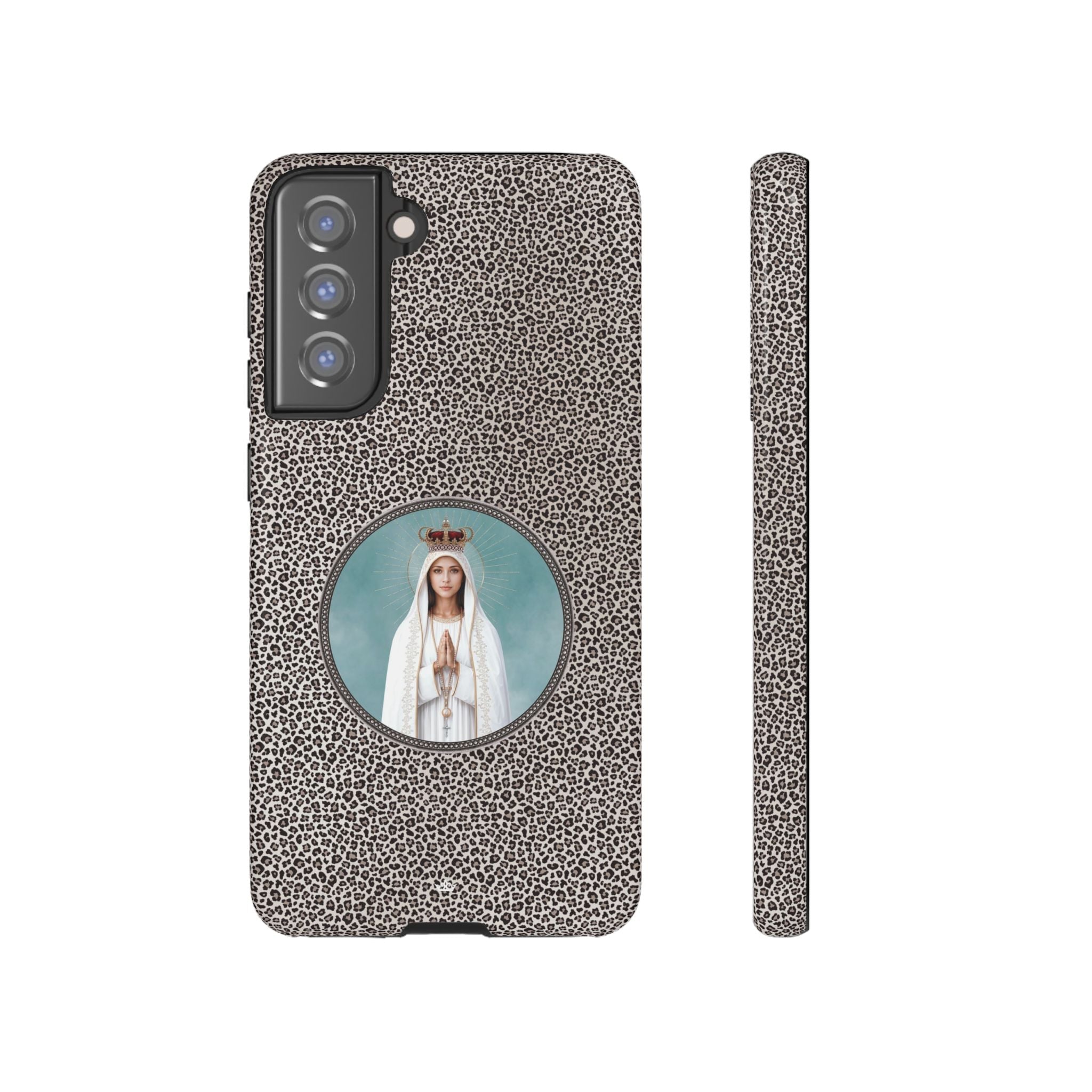 Our Lady of Fatima Hard Phone Case (Leopard) - Venxara