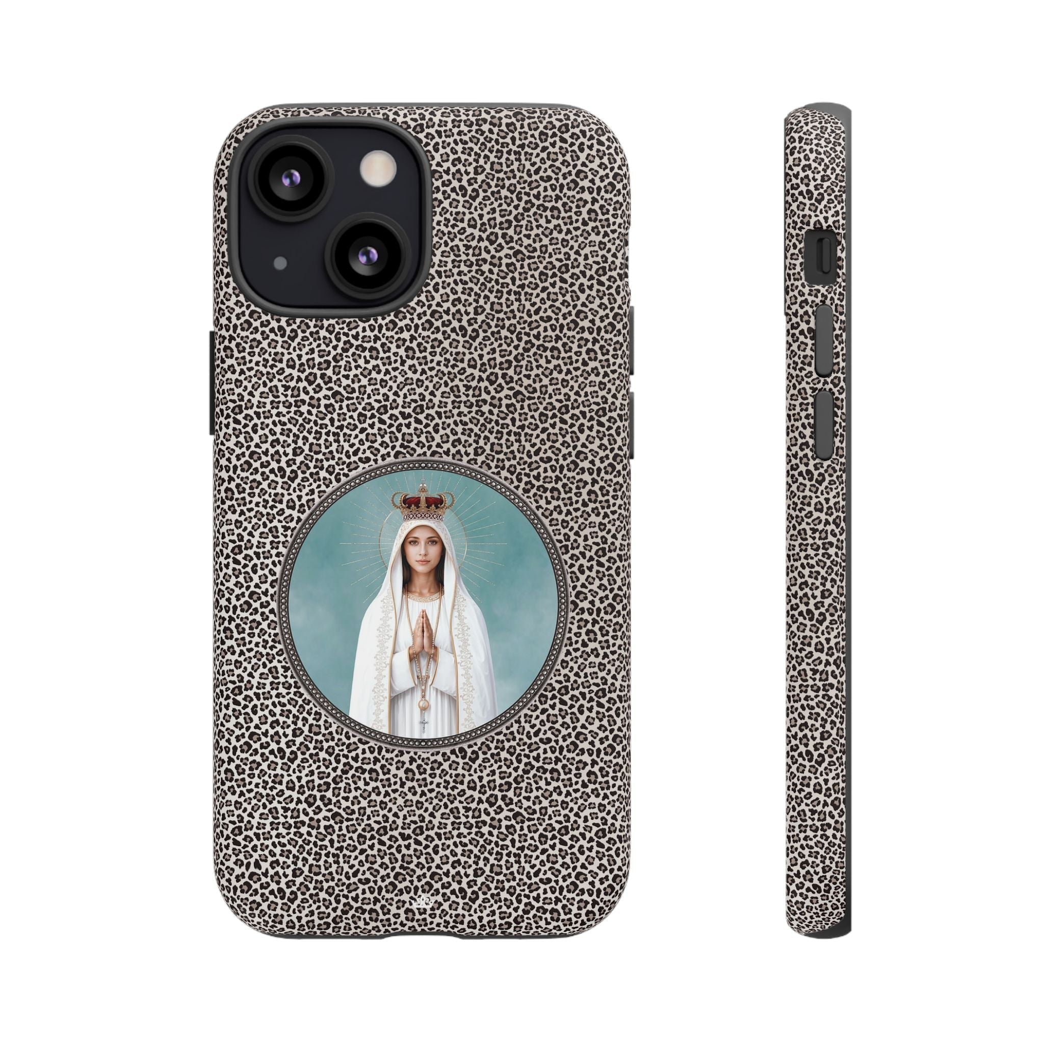 Our Lady of Fatima Hard Phone Case (Leopard) - Venxara