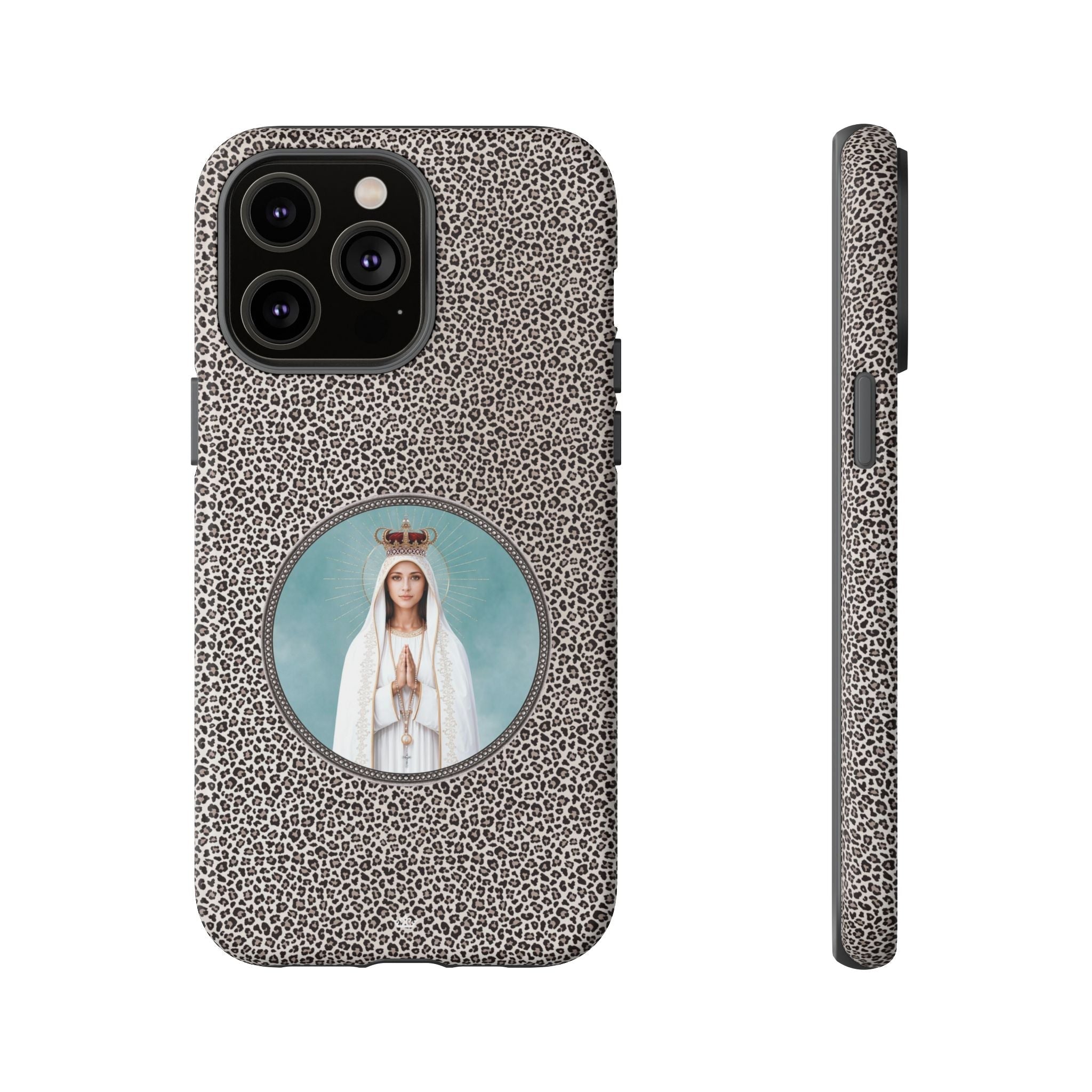 Our Lady of Fatima Hard Phone Case (Leopard) - Venxara