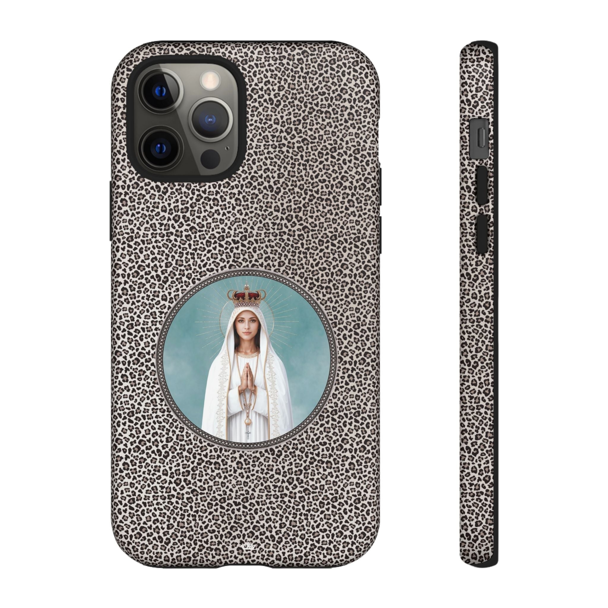 Our Lady of Fatima Hard Phone Case (Leopard) - Venxara