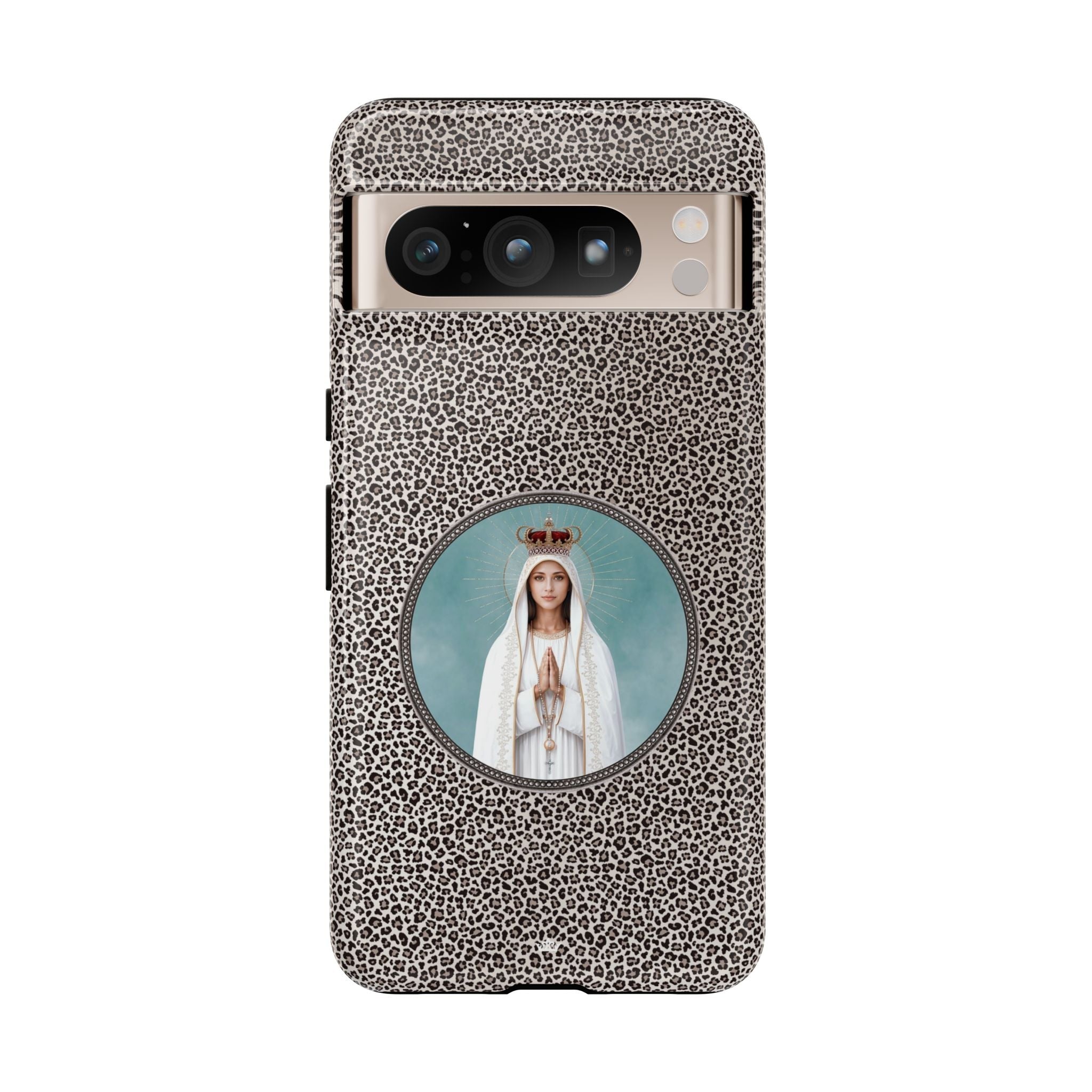 Our Lady of Fatima Hard Phone Case (Leopard) - Venxara