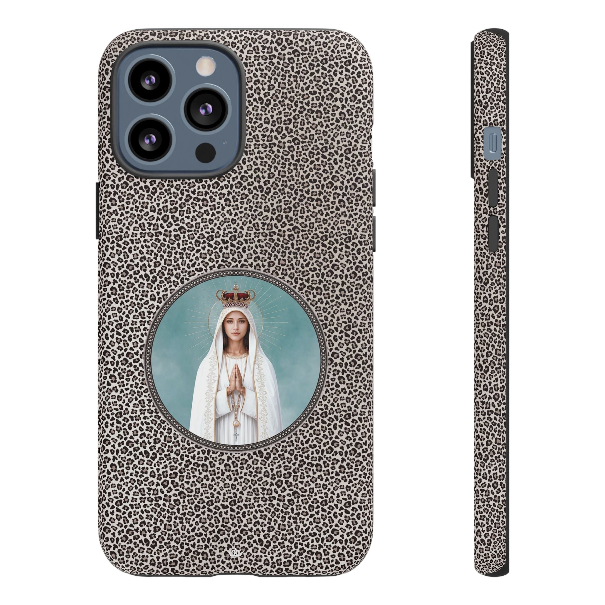 Our Lady of Fatima Hard Phone Case (Leopard) - Venxara
