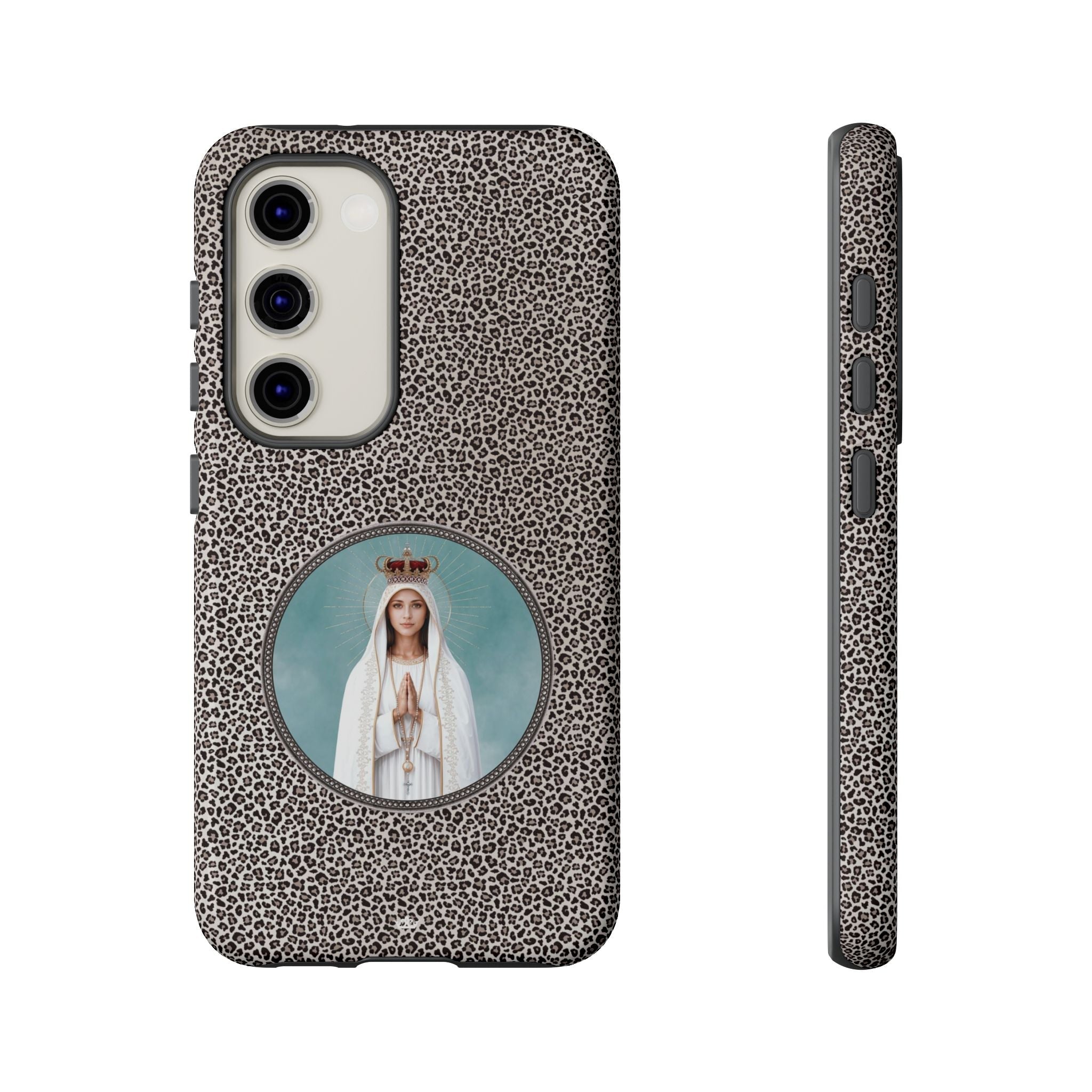 Our Lady of Fatima Hard Phone Case (Leopard) - Venxara