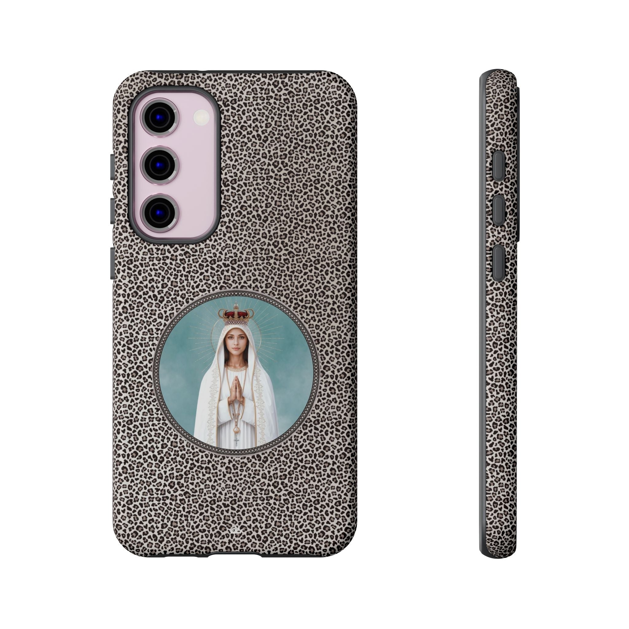 Our Lady of Fatima Hard Phone Case (Leopard) - Venxara