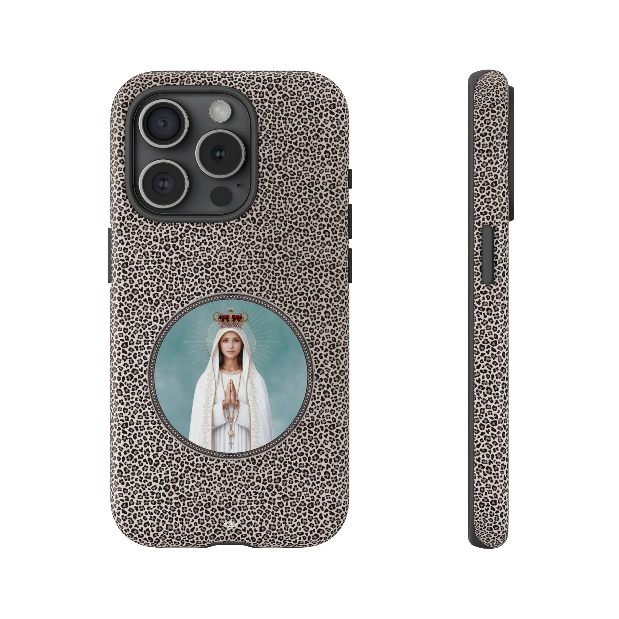 Our Lady of Fatima Hard Phone Case (Leopard) - Venxara