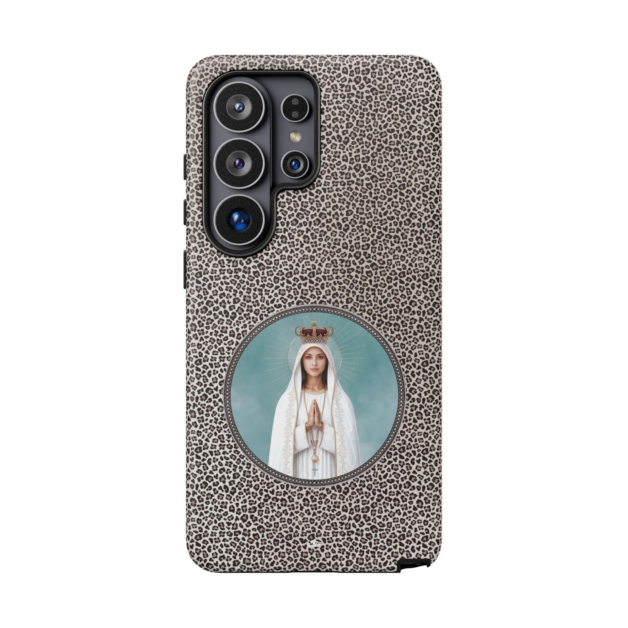Our Lady of Fatima Hard Phone Case (Leopard) - Venxara