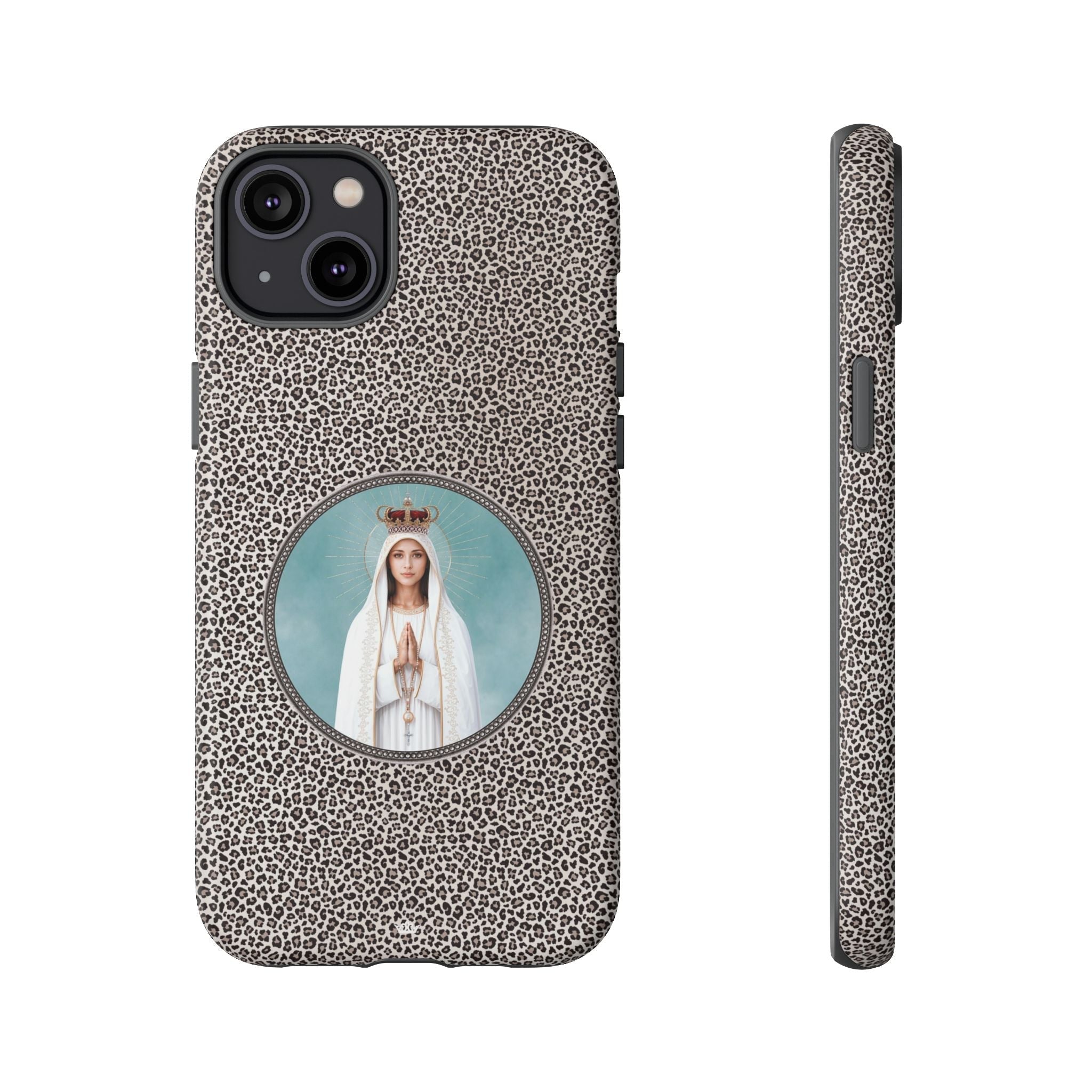 Our Lady of Fatima Hard Phone Case (Leopard) - Venxara