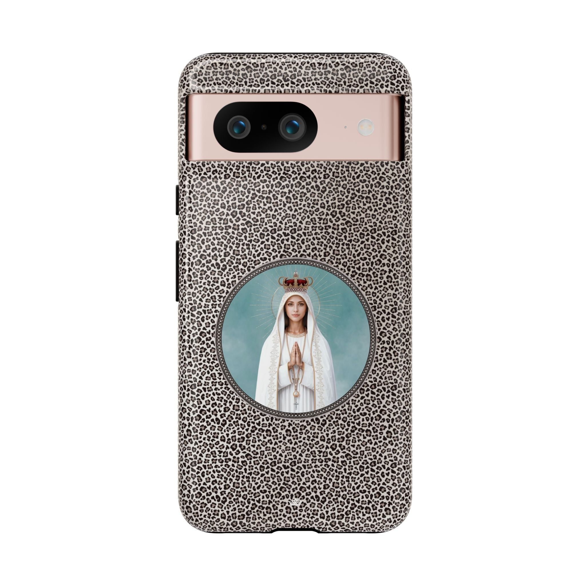Our Lady of Fatima Hard Phone Case (Leopard) - Venxara
