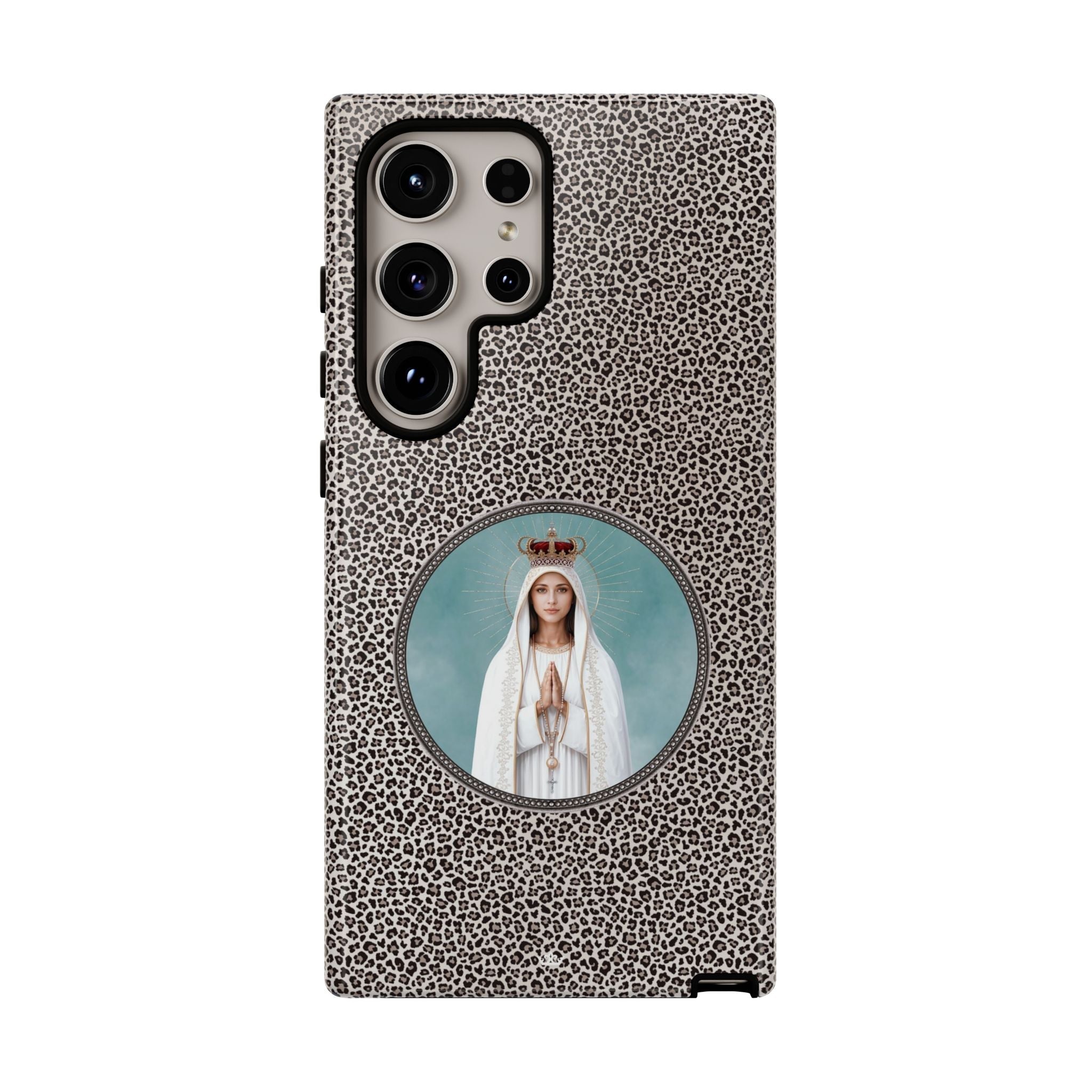 Our Lady of Fatima Hard Phone Case (Leopard) - Venxara