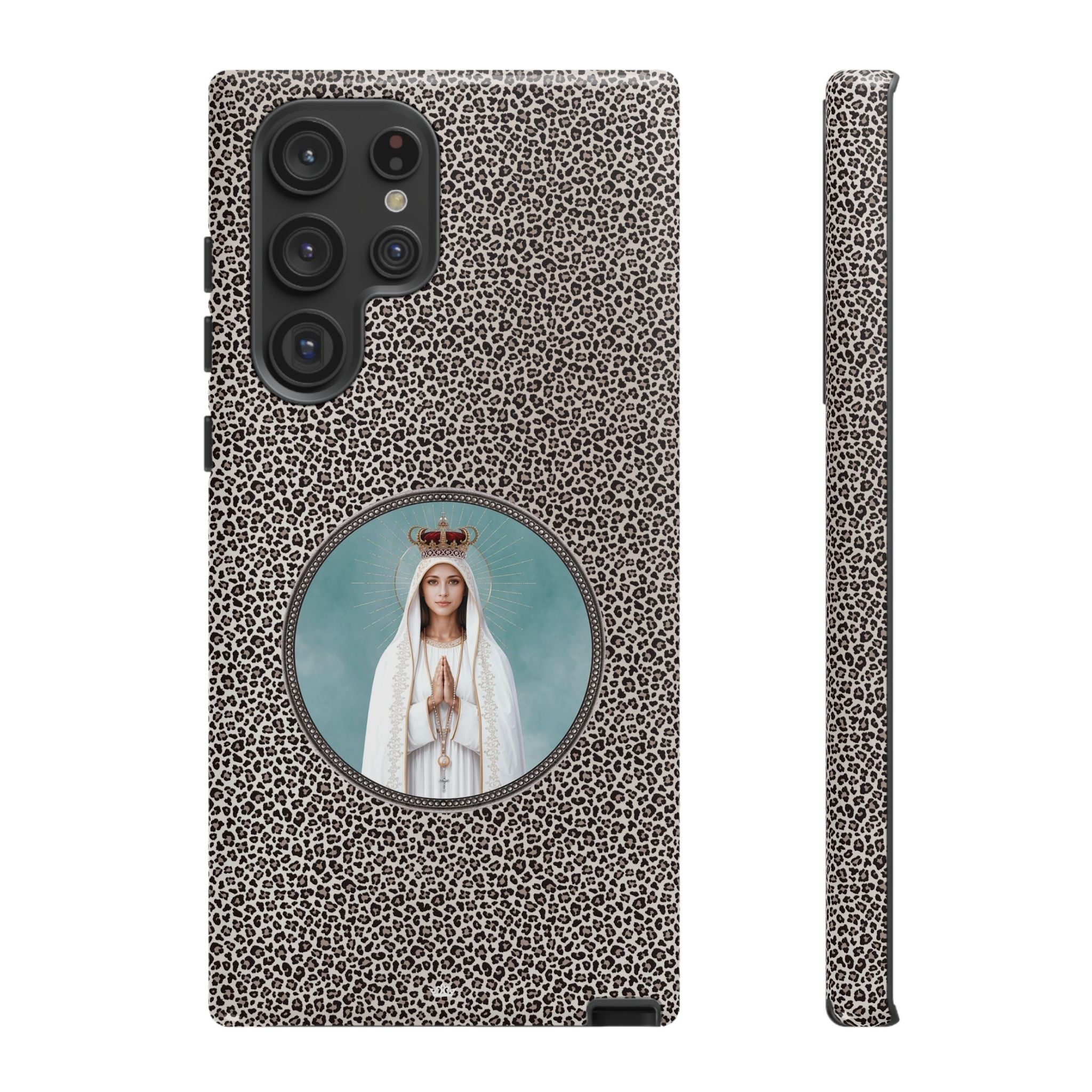 Our Lady of Fatima Hard Phone Case (Leopard) - Venxara