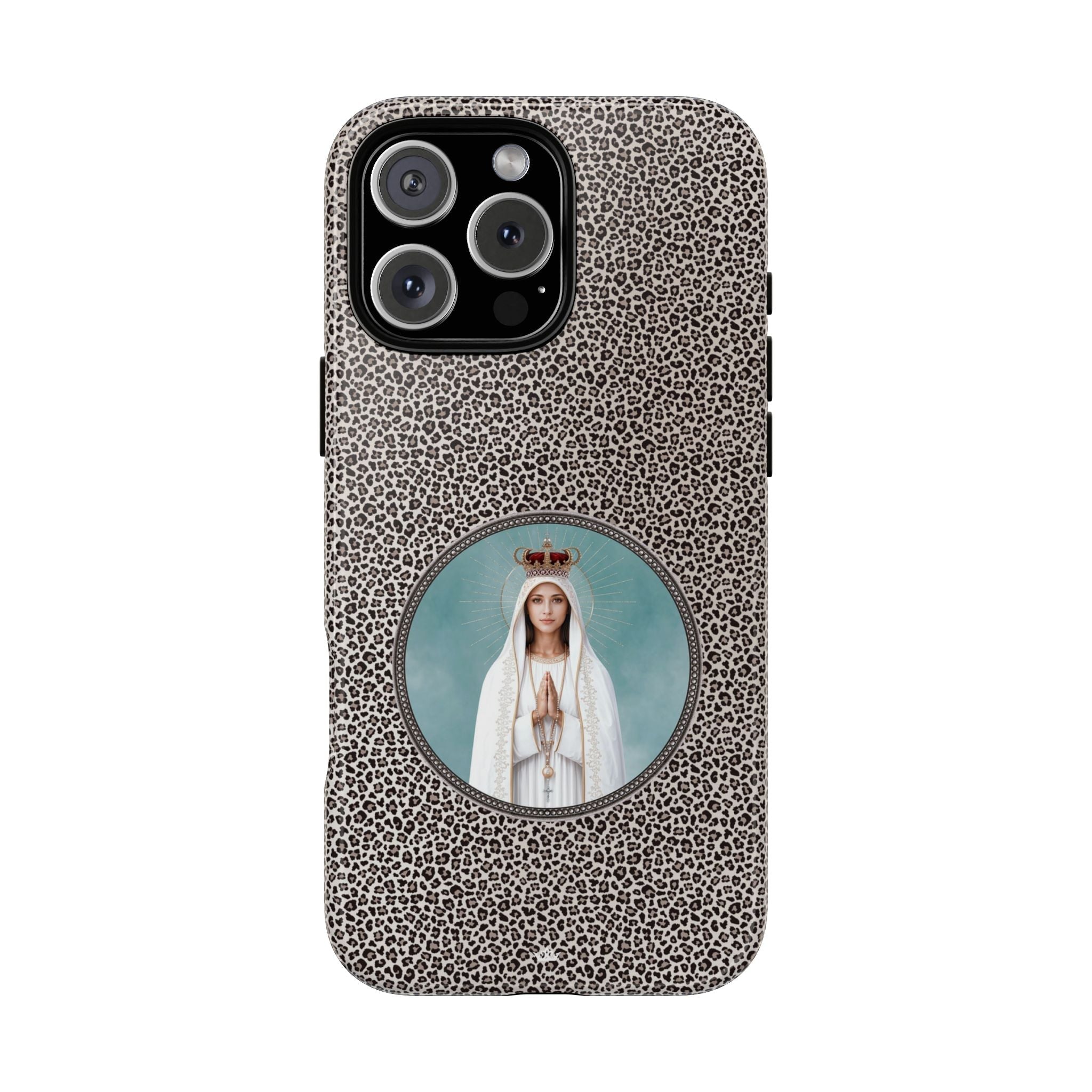 Our Lady of Fatima Hard Phone Case (Leopard) - Venxara