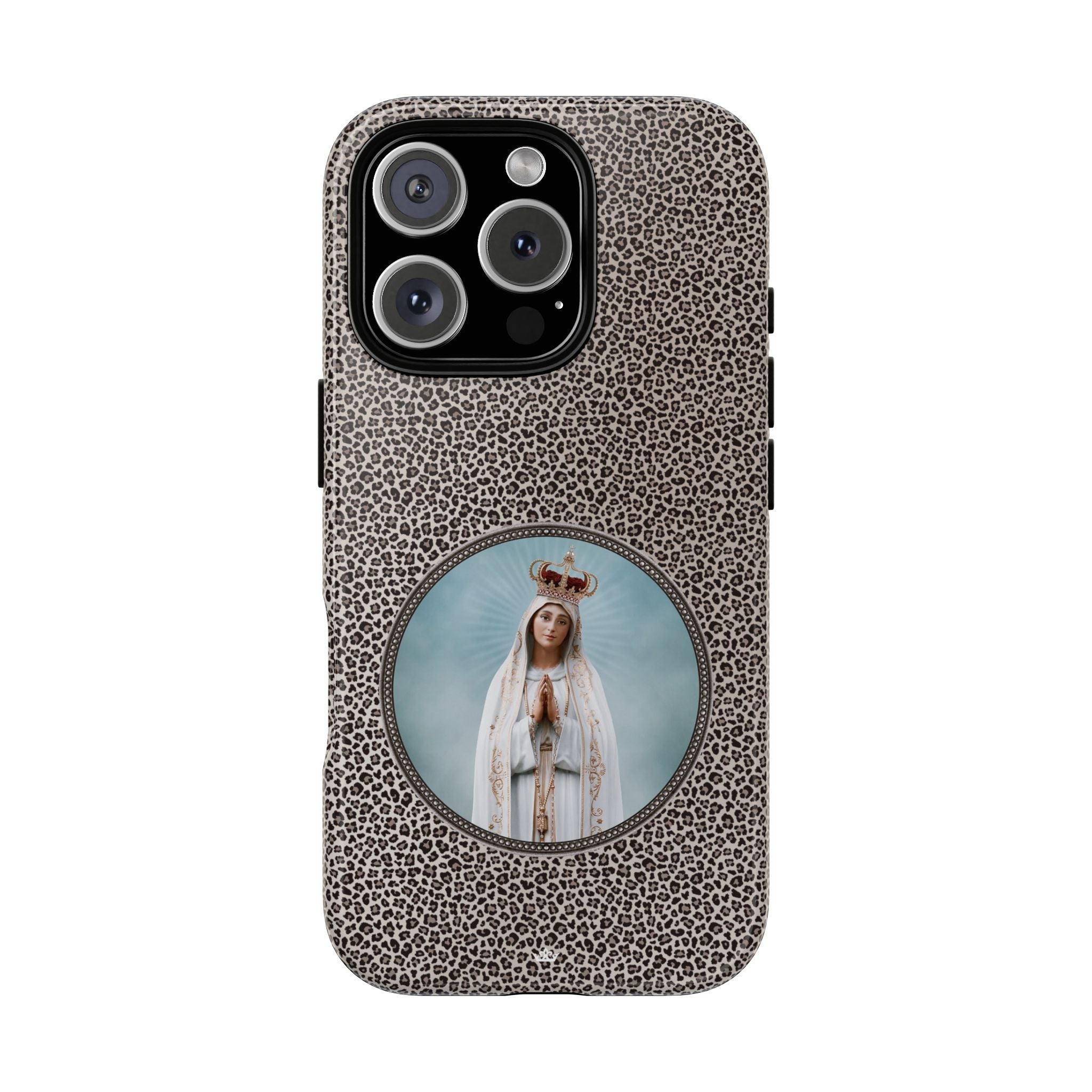 Our Lady of Fatima Hard Phone Case (Leopard) - VENXARA®