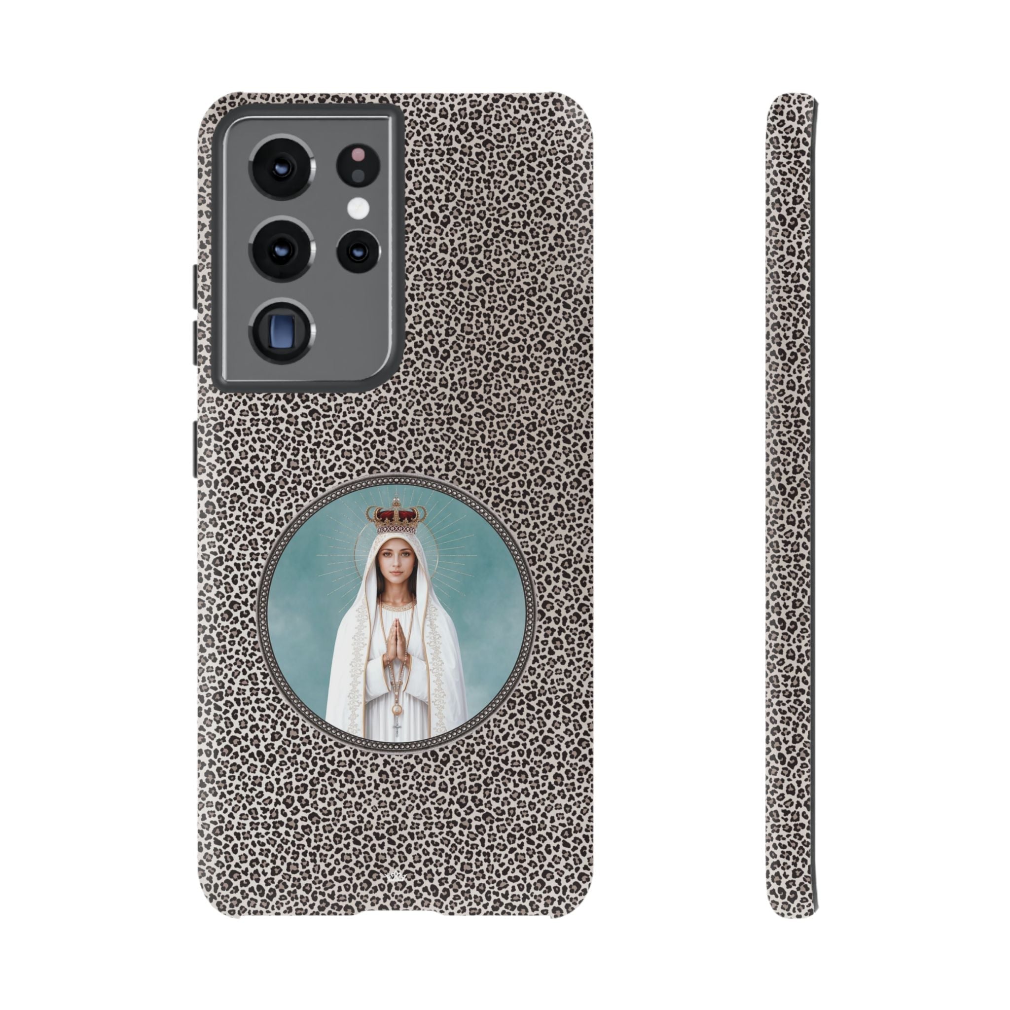 Our Lady of Fatima Hard Phone Case (Leopard) - Venxara