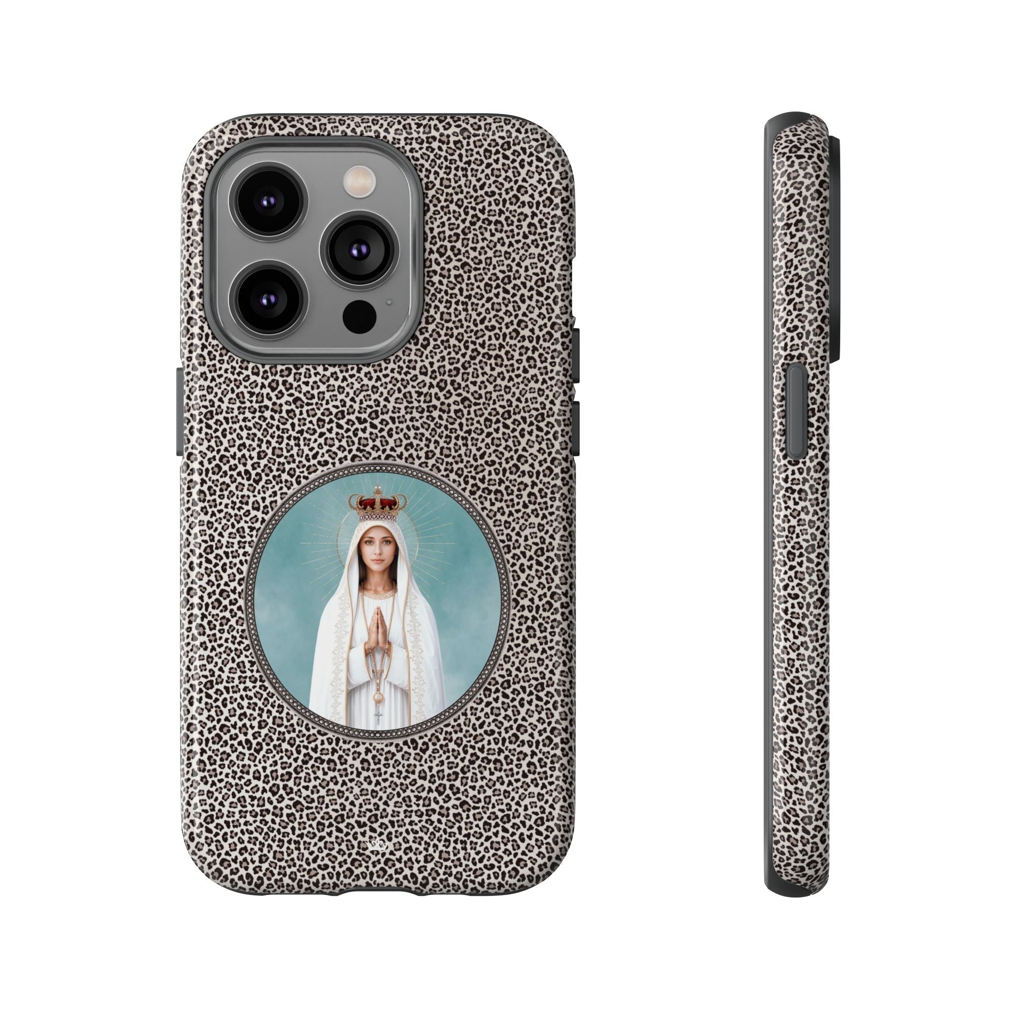Our Lady of Fatima Hard Phone Case (Leopard) - Venxara