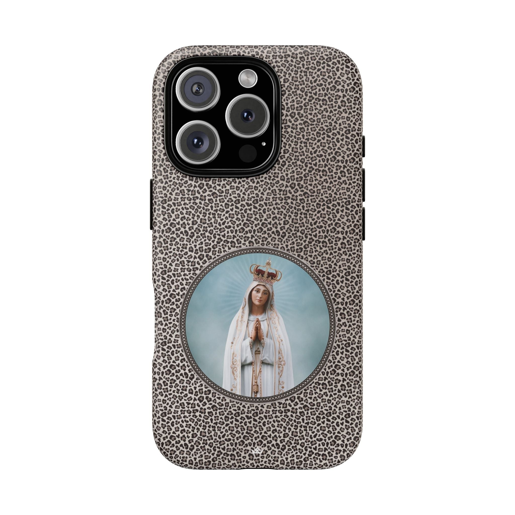 Our Lady of Fatima Hard Phone Case (Leopard) - VENXARA®