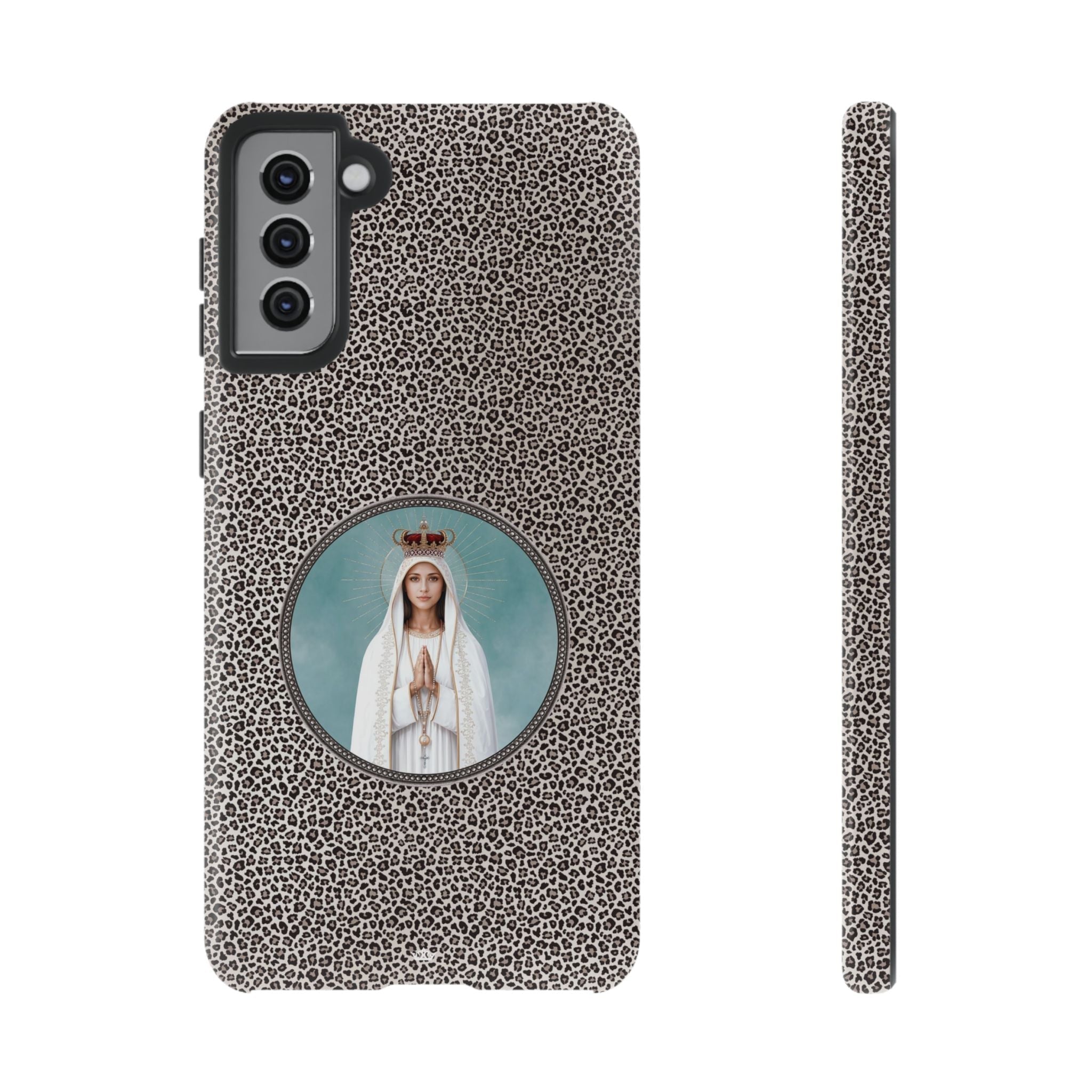 Our Lady of Fatima Hard Phone Case (Leopard) - Venxara