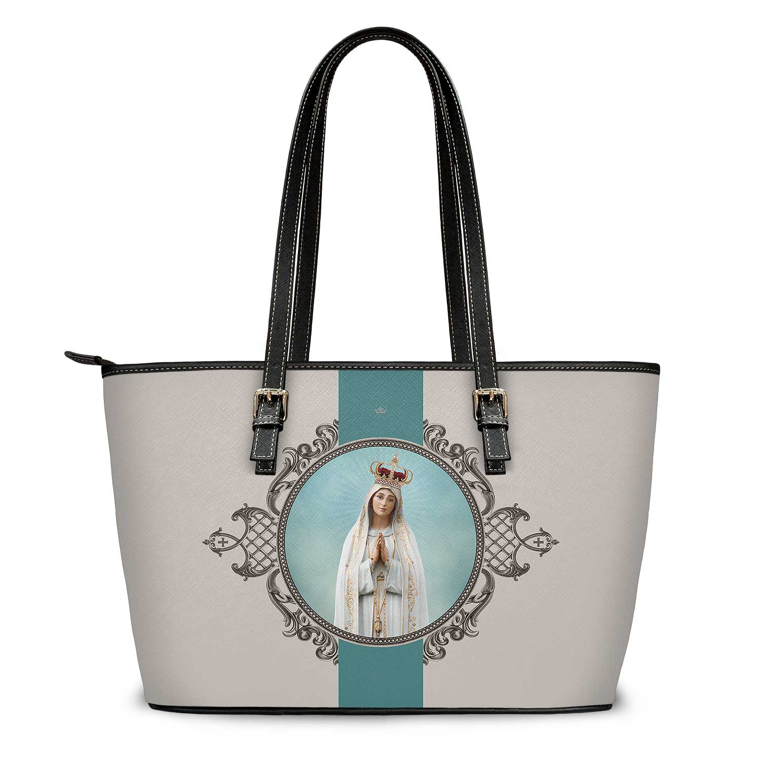 Our Lady of Fatima Medallion Tote Bag (Sand) - VENXARA®