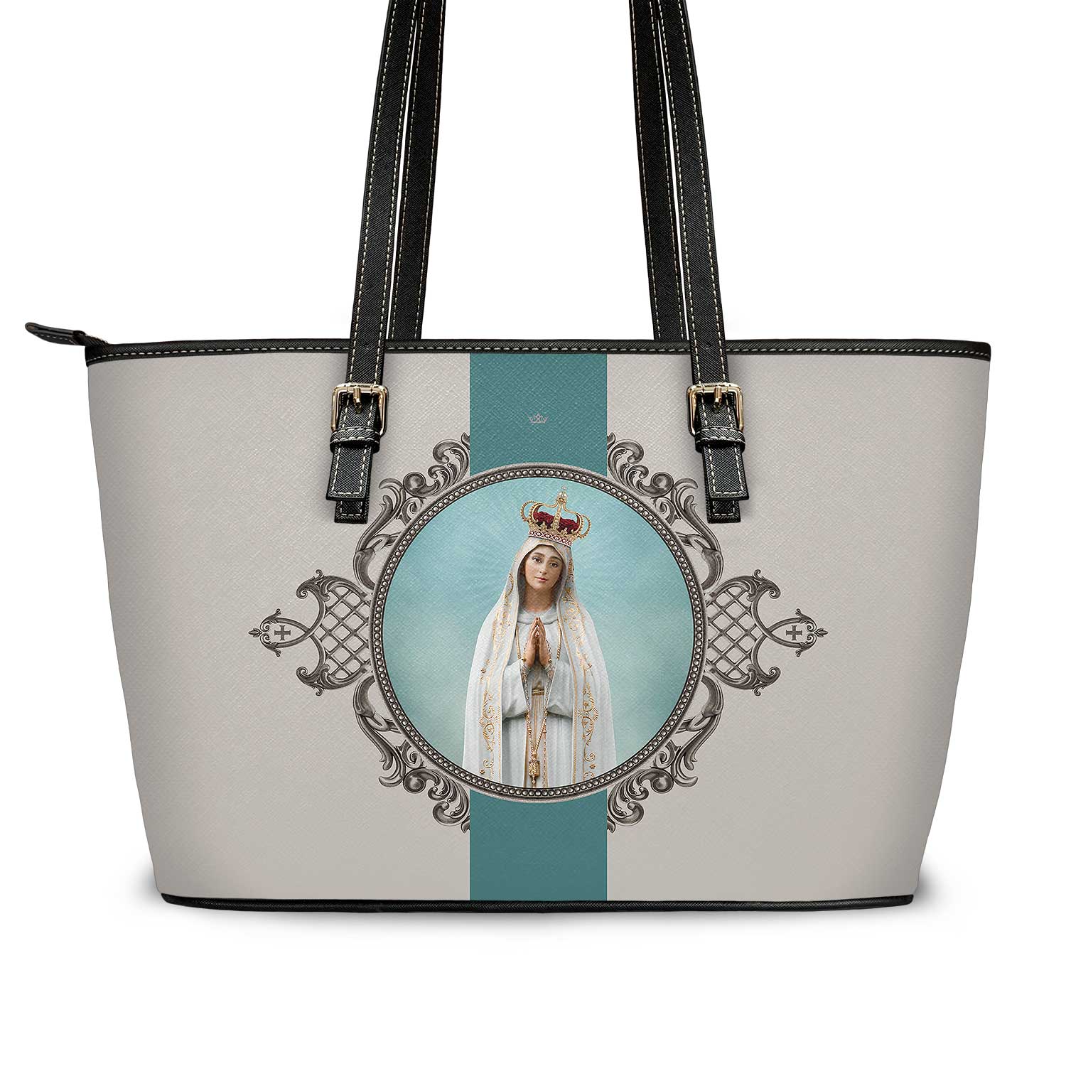 Our Lady of Fatima Medallion Tote Bag (Sand) - VENXARA®