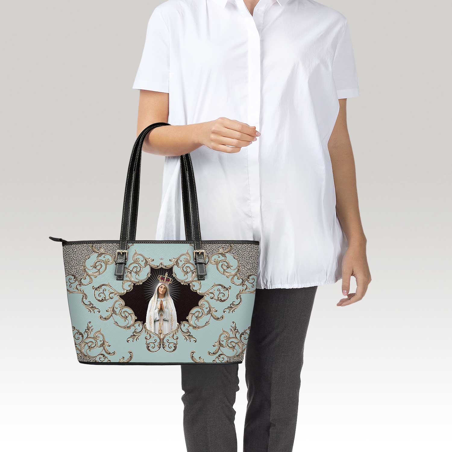 Our Lady of Fatima Tote Bag (Baroque Blue) - VENXARA®