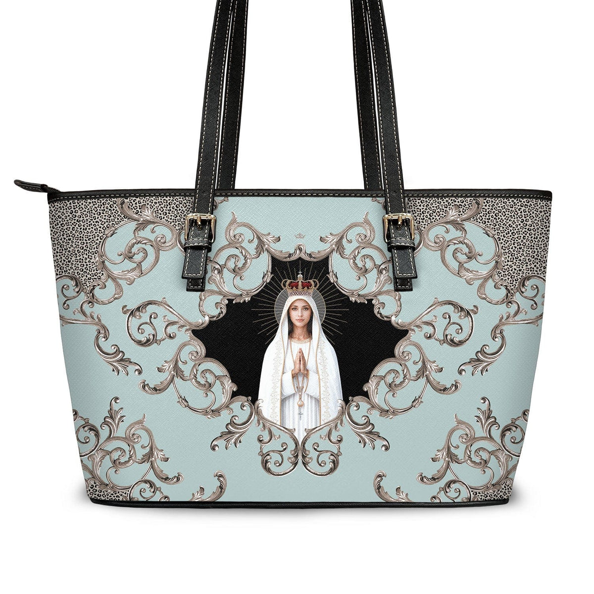 Our Lady of Fatima Tote Bag (Baroque Blue) Copyright VENXARA