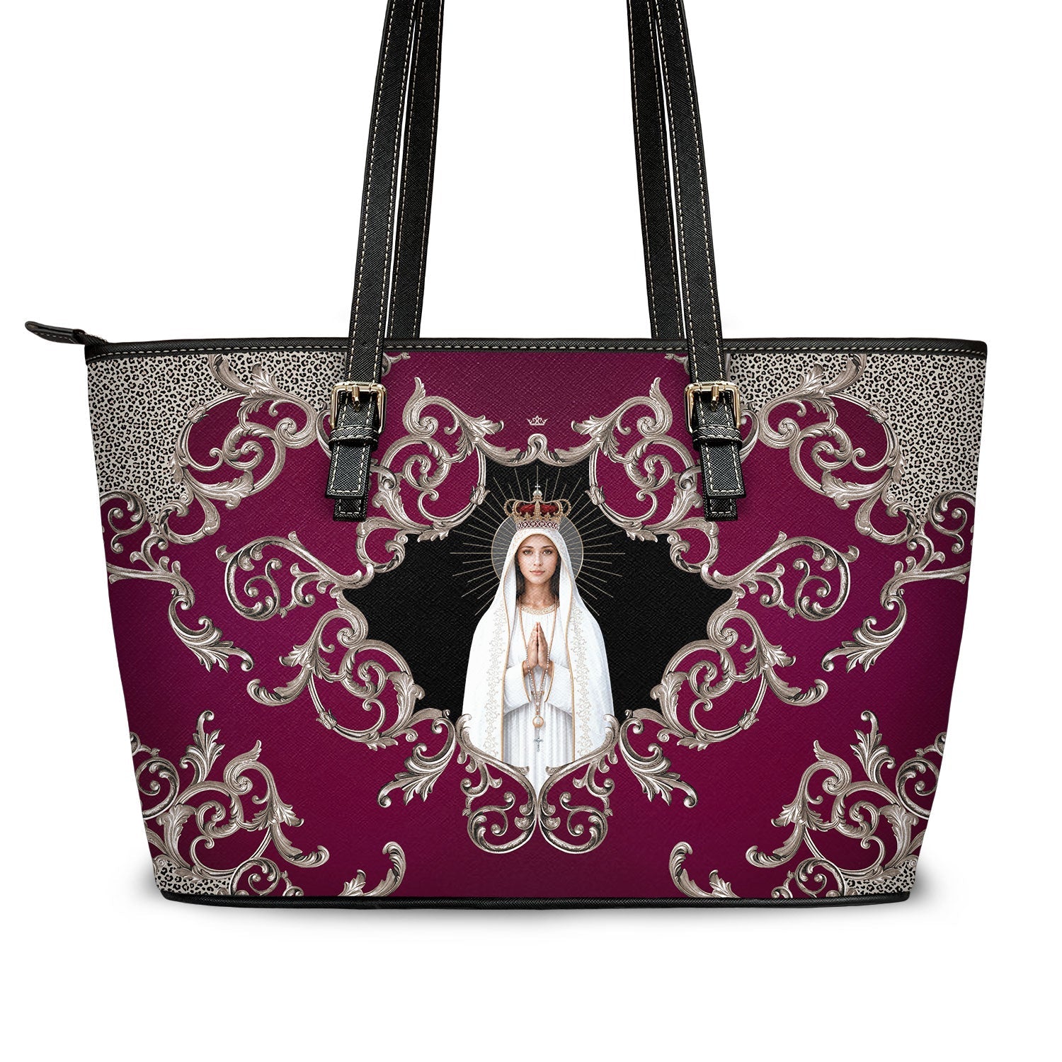 Our Lady of Fatima Tote Bag (Baroque Mahogany) - VENXARA