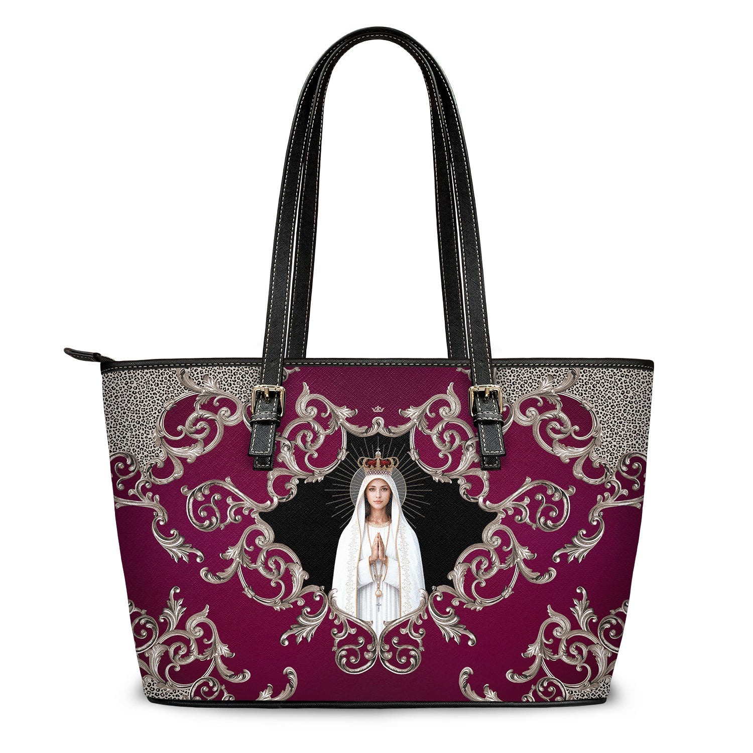 Our Lady of Fatima Tote Bag (Baroque Mahogany) - Venxara