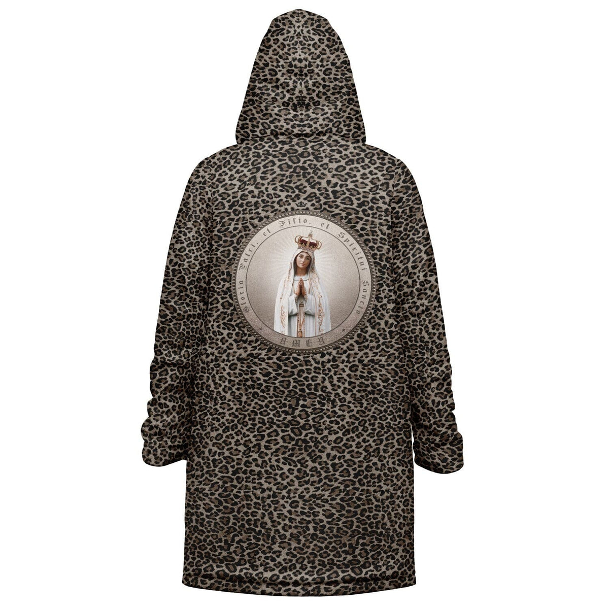Our Lady of Fatima Zipper Microfleece Cloak (Bold Leopard) Copyright VENXARA