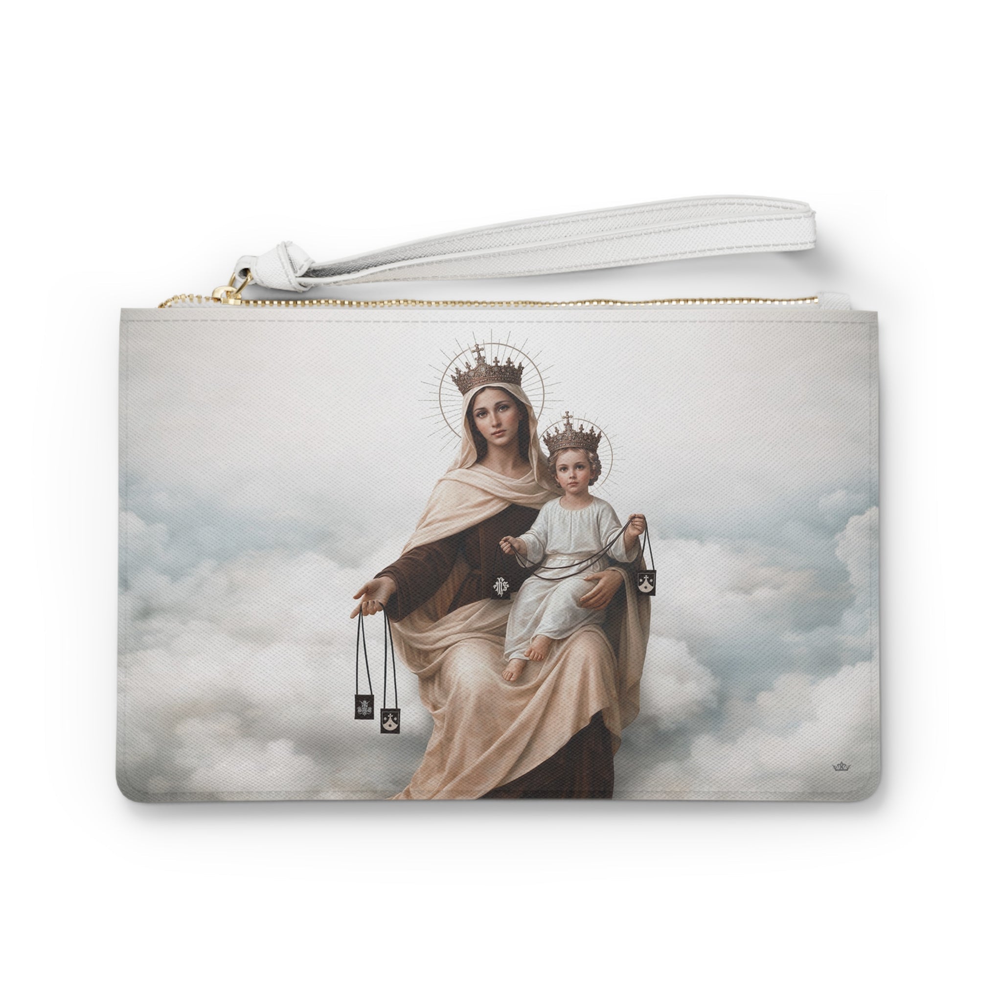Our Lady of Mt Carmel Clutch Pouch (Blanc) - Venxara