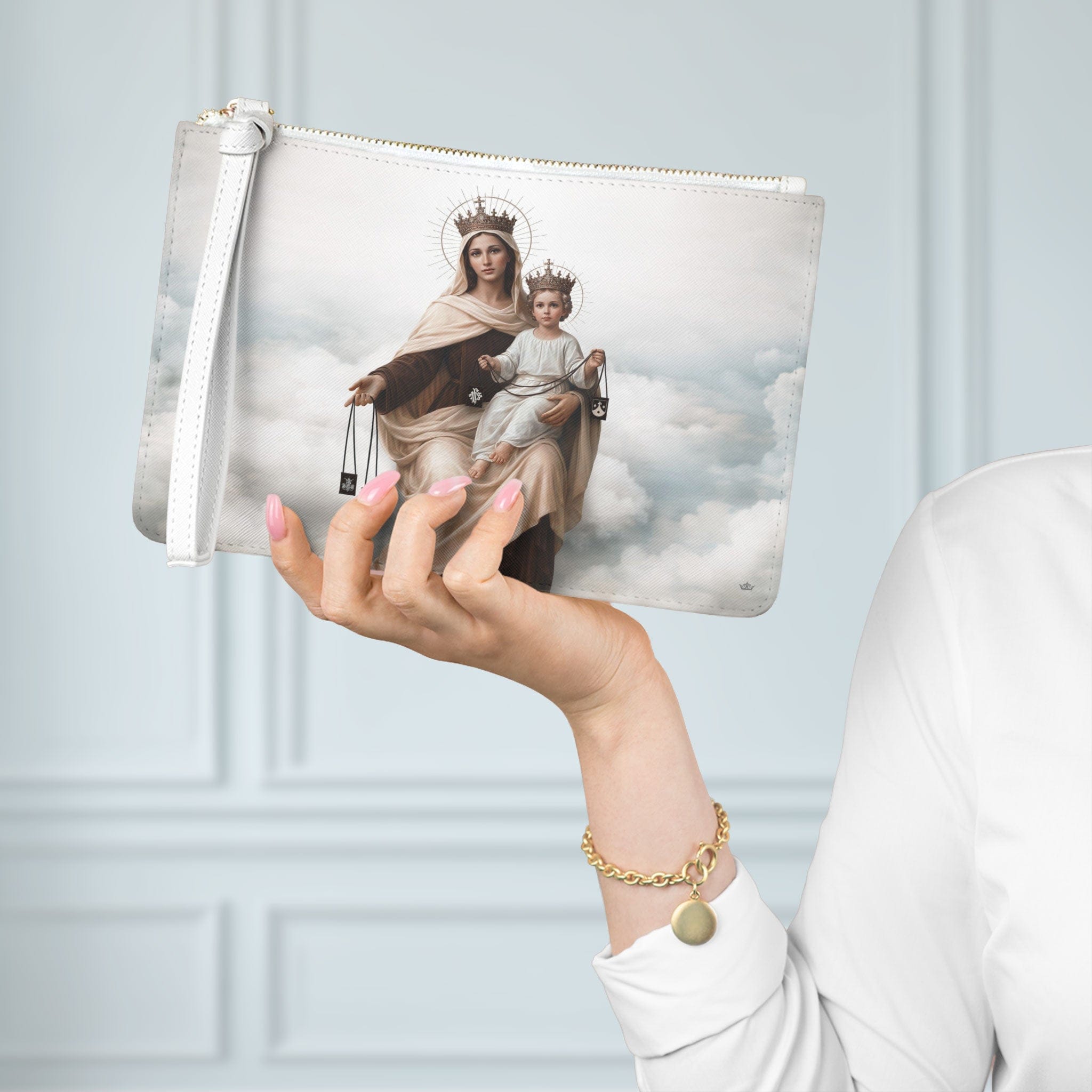 Our Lady of Mt Carmel Clutch Pouch (Blanc) Copyright VENXARA
