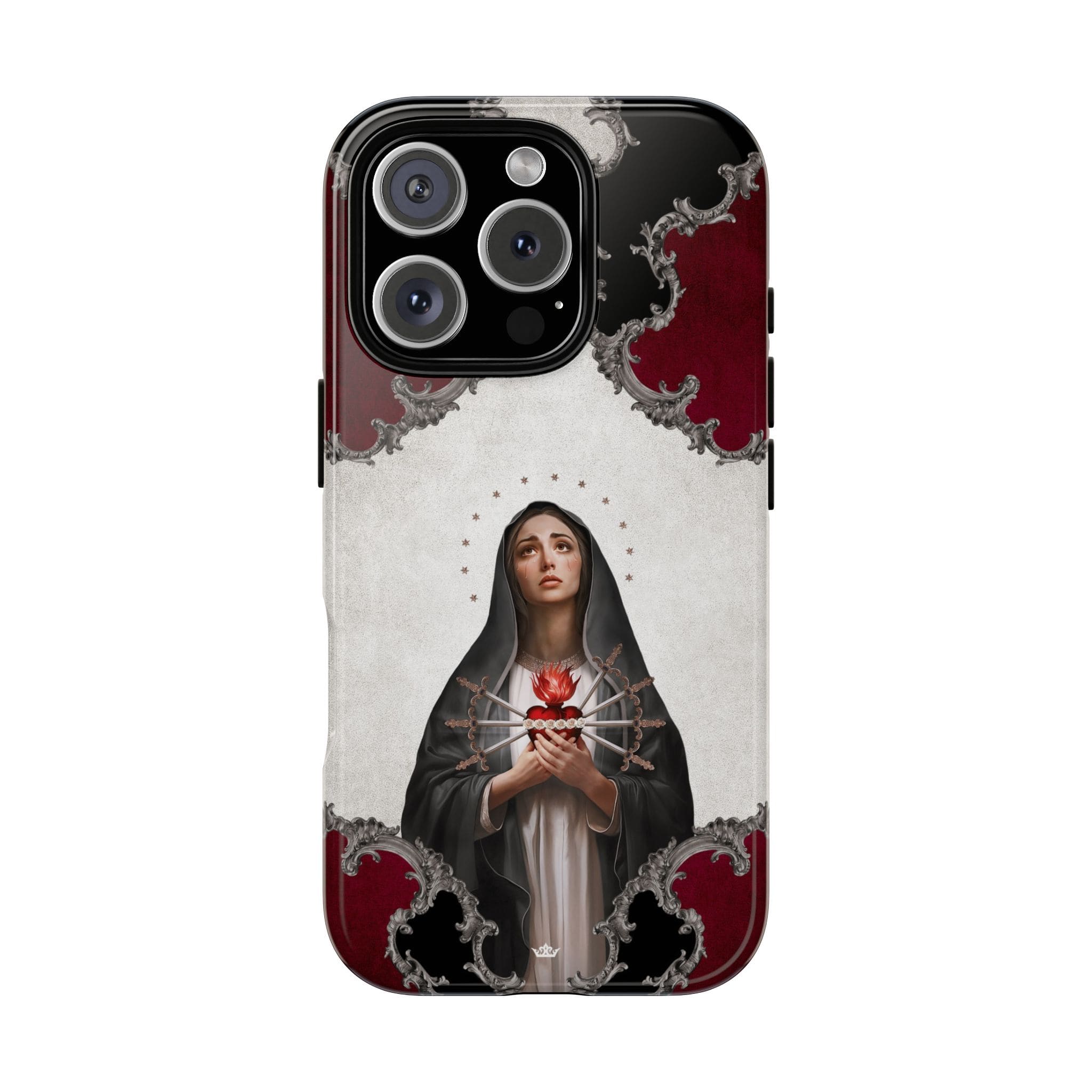 Our Lady of Sorrows Hard Phone Case (Baroque) Copyright VENXARA