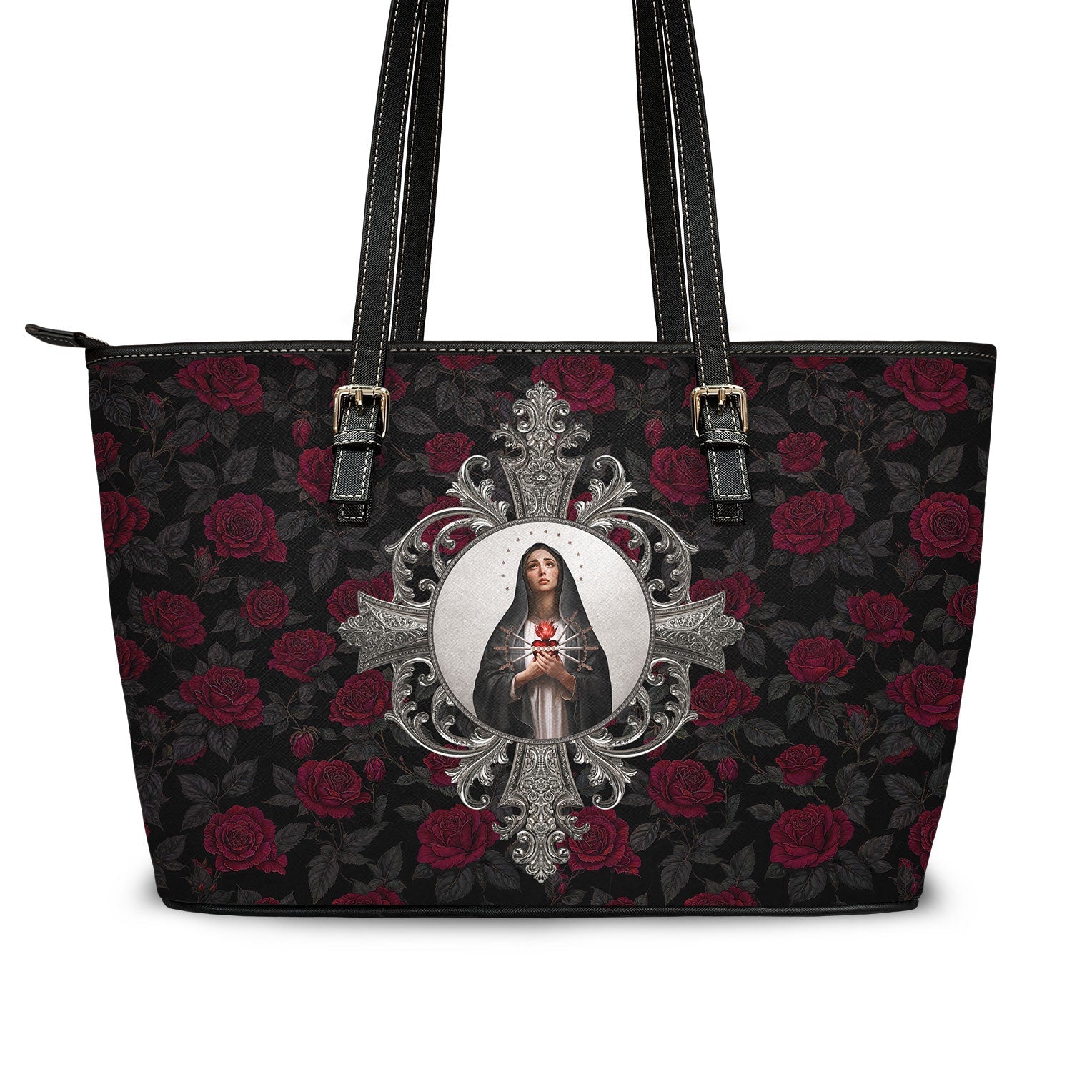 Our Lady of Sorrows Tote Bag (Roses) Copyright VENXARA