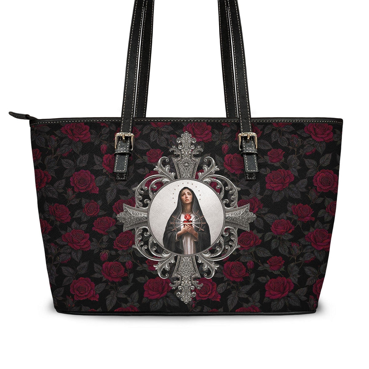 Our Lady of Sorrows Tote Bag (Roses) Copyright VENXARA