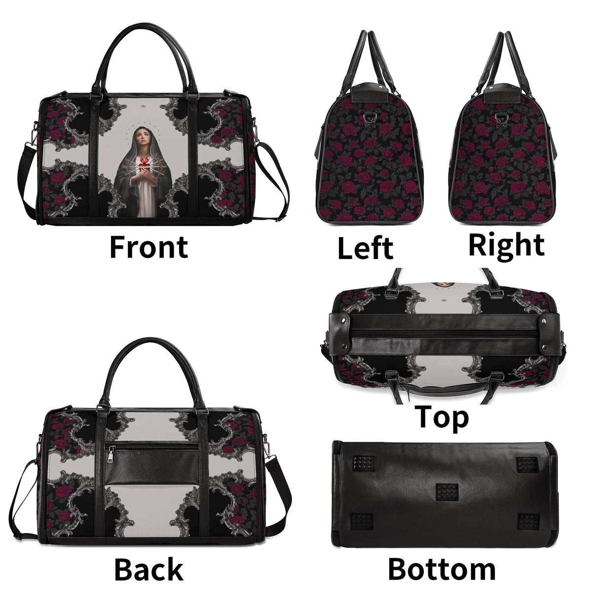 Our Lady of Sorrows Travel Bag (Baroque Roses) Copyright VENXARA