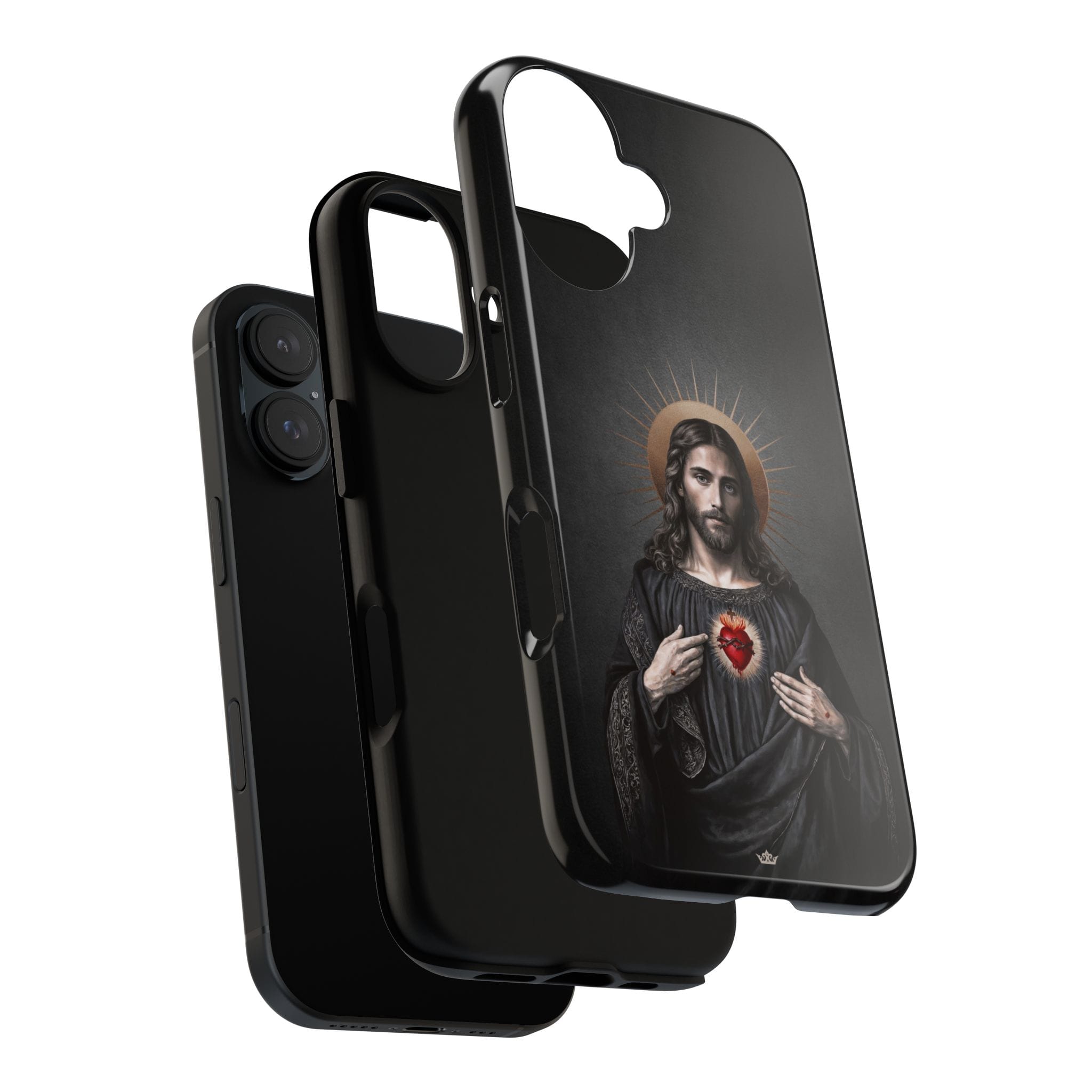 Sacred Heart of Jesus Hard Phone Case (Vintage Black) Copyright VENXARA